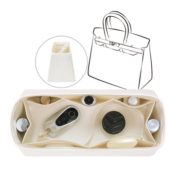Silky Bag Insert Fit for Birkin 25/30/35, Lightweight and Silk Touch, Side Zipper Design