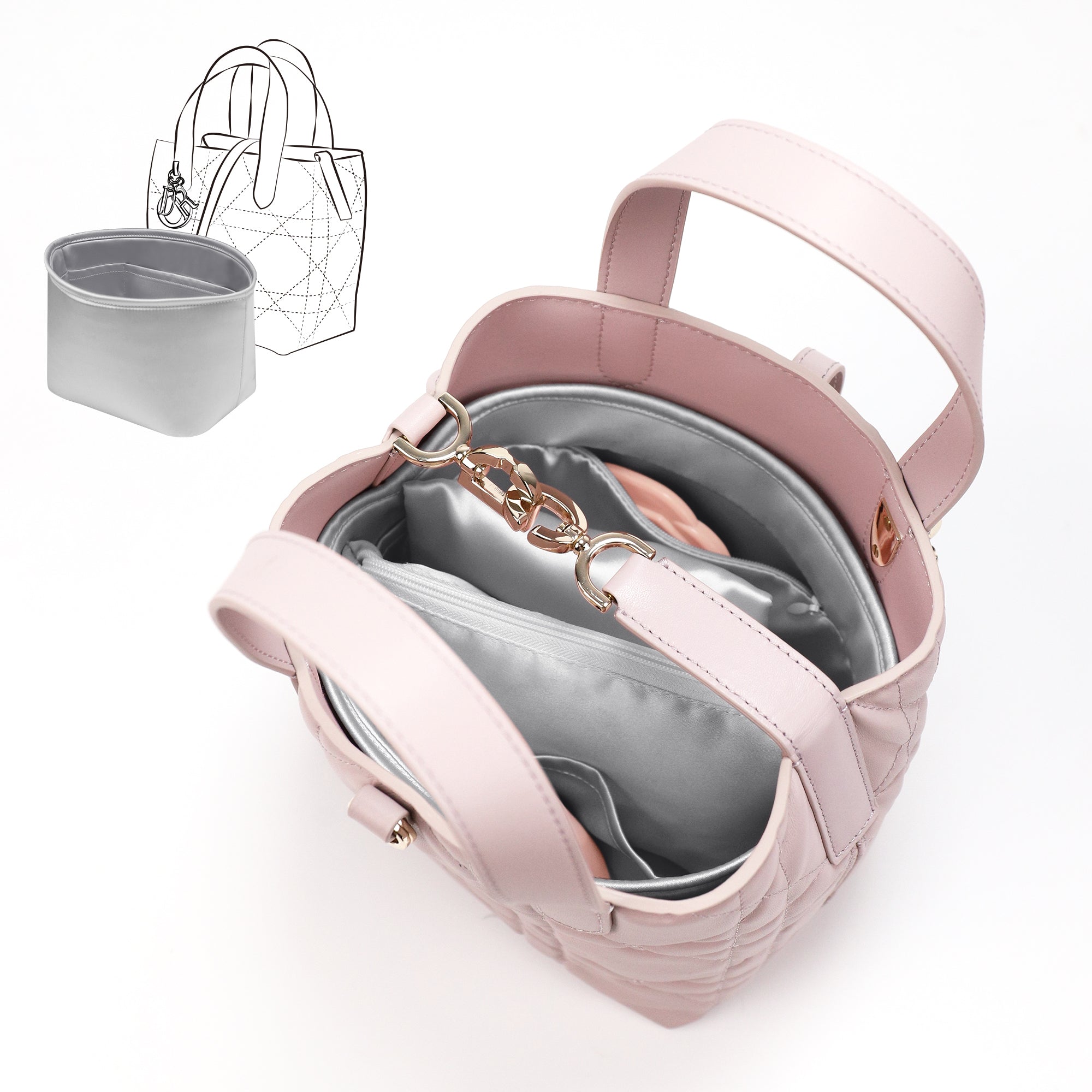 Silky Purse Insert Organizer 3 Set for Toujours Vertical Bags, Silk Touch Bag Organizer, Luxury Handbag Shaper,Lightweight and Soft Touch