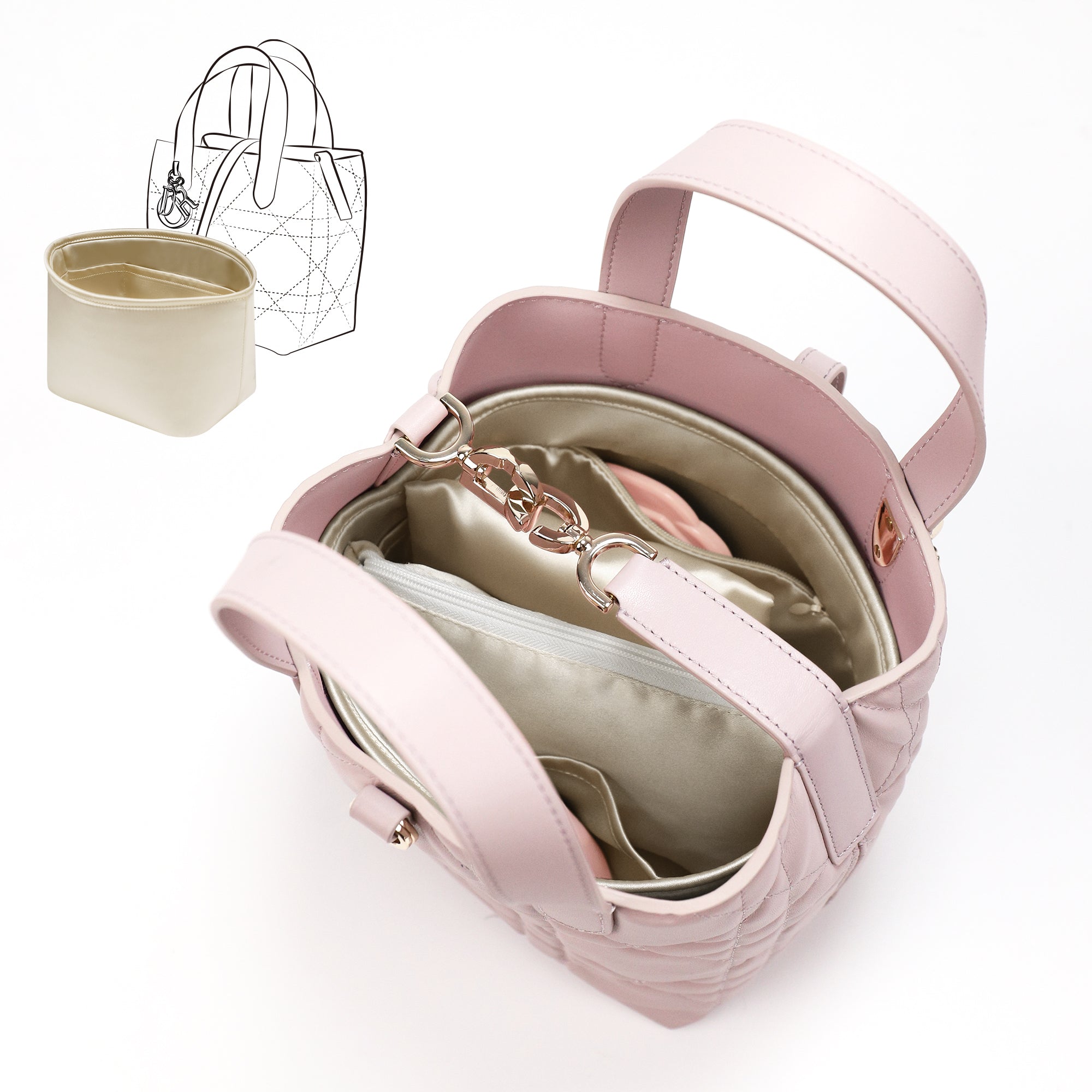 Silky Purse Insert Organizer 3 Set for Toujours Vertical Bags, Silk Touch Bag Organizer, Luxury Handbag Shaper,Lightweight and Soft Touch