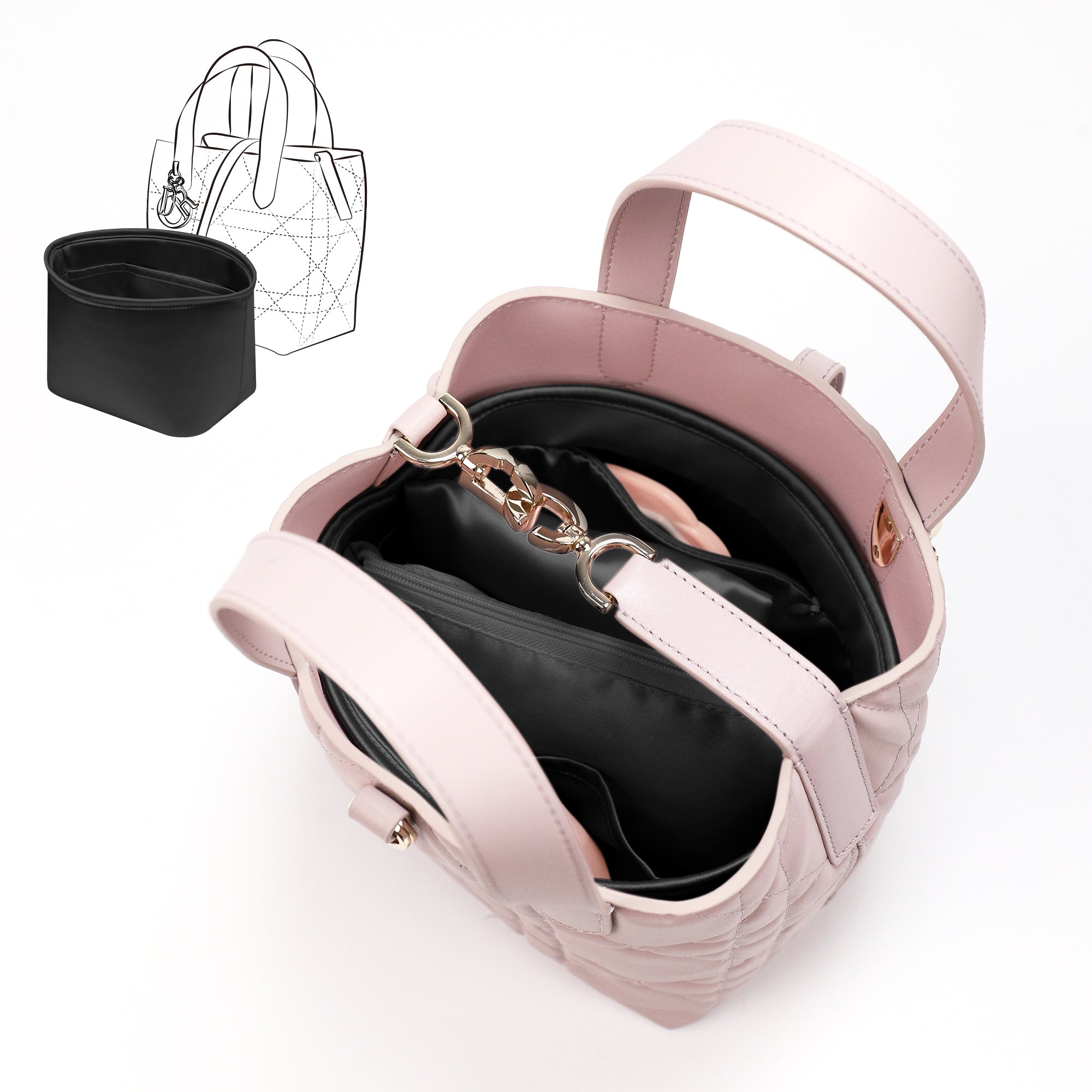 Silky Purse Insert Organizer 3 Set for Toujours Vertical Bags, Silk Touch Bag Organizer, Luxury Handbag Shaper,Lightweight and Soft Touch