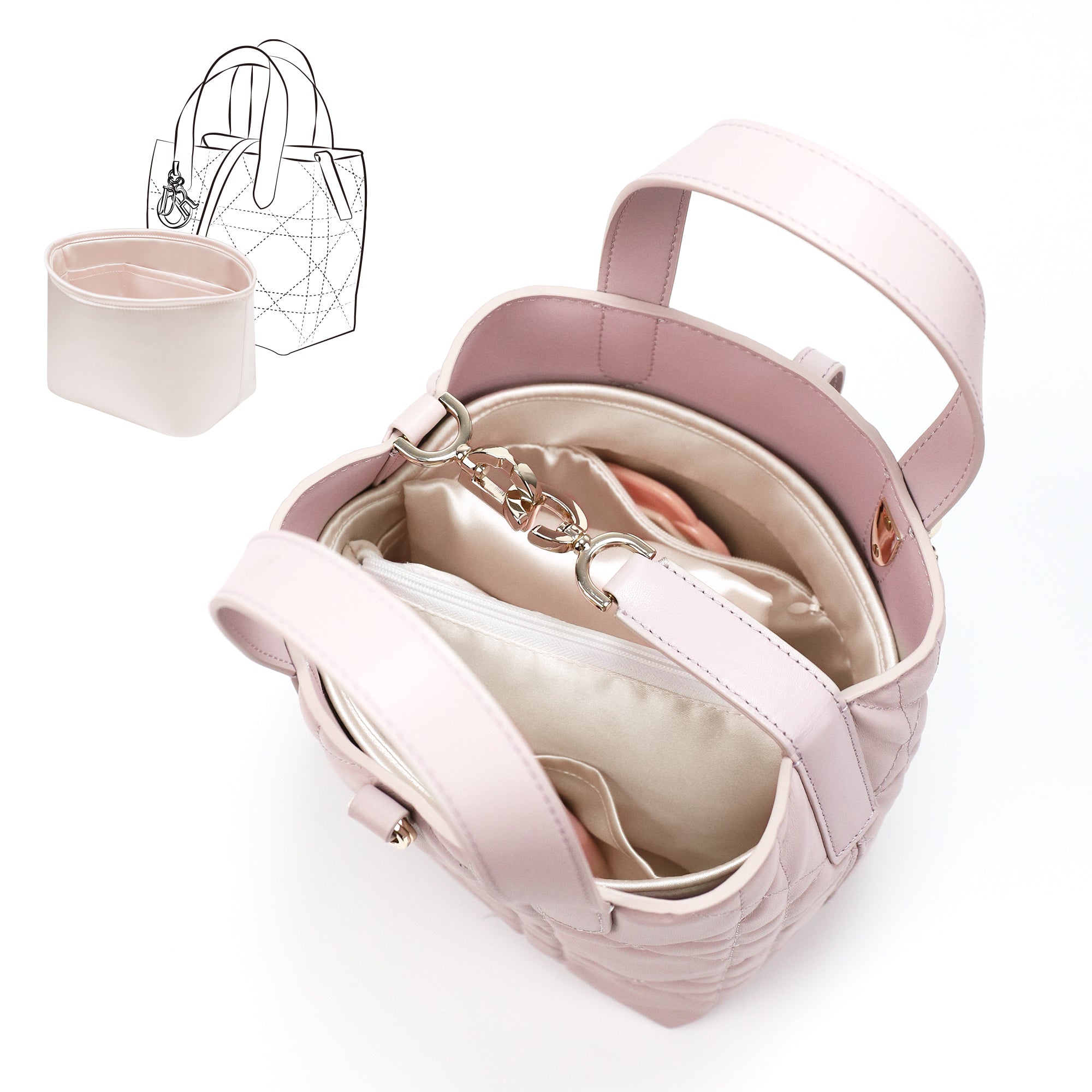 Silky Purse Insert Organizer 3 Set for Toujours Vertical Bags, Silk Touch Bag Organizer, Luxury Handbag Shaper,Lightweight and Soft Touch