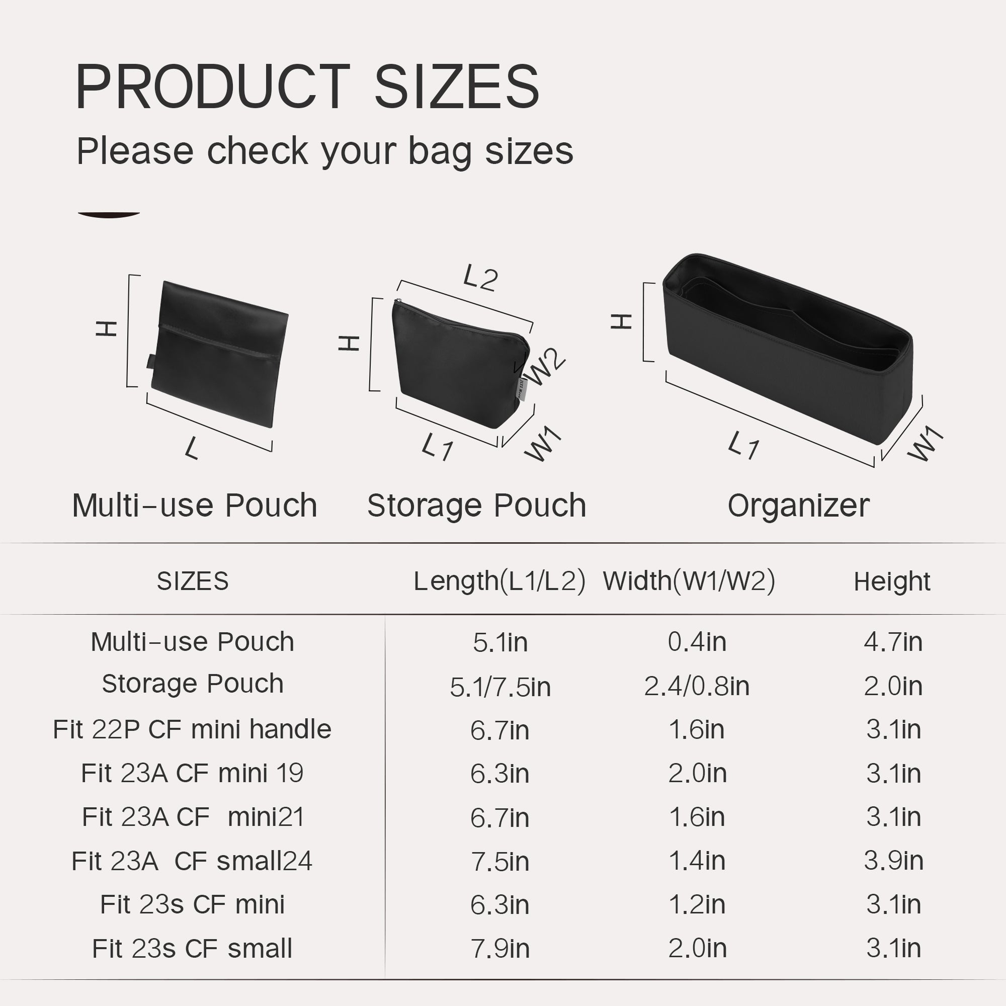 JLYZ Moon Silky Purse Insert Organizer 3 Set for Chanel CF Handle Bags, Silk Touch Bag Organizer, Luxury Handbag Shaper,Lightweight