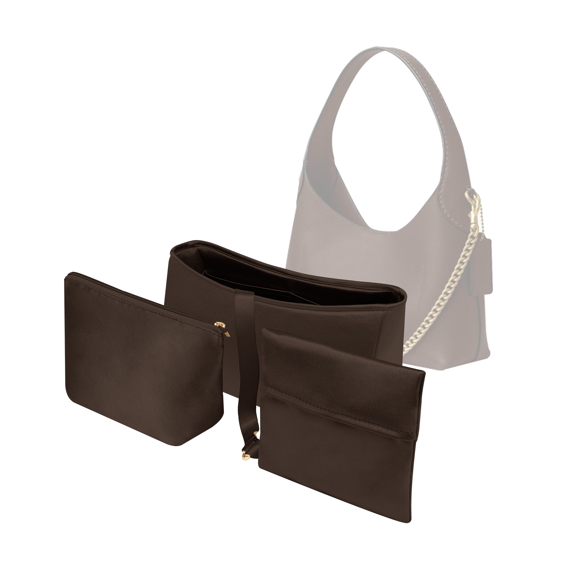 Silky Purse Insert Organizer 3 Set for Coach Brooklyn 23/28/34/39 Bags