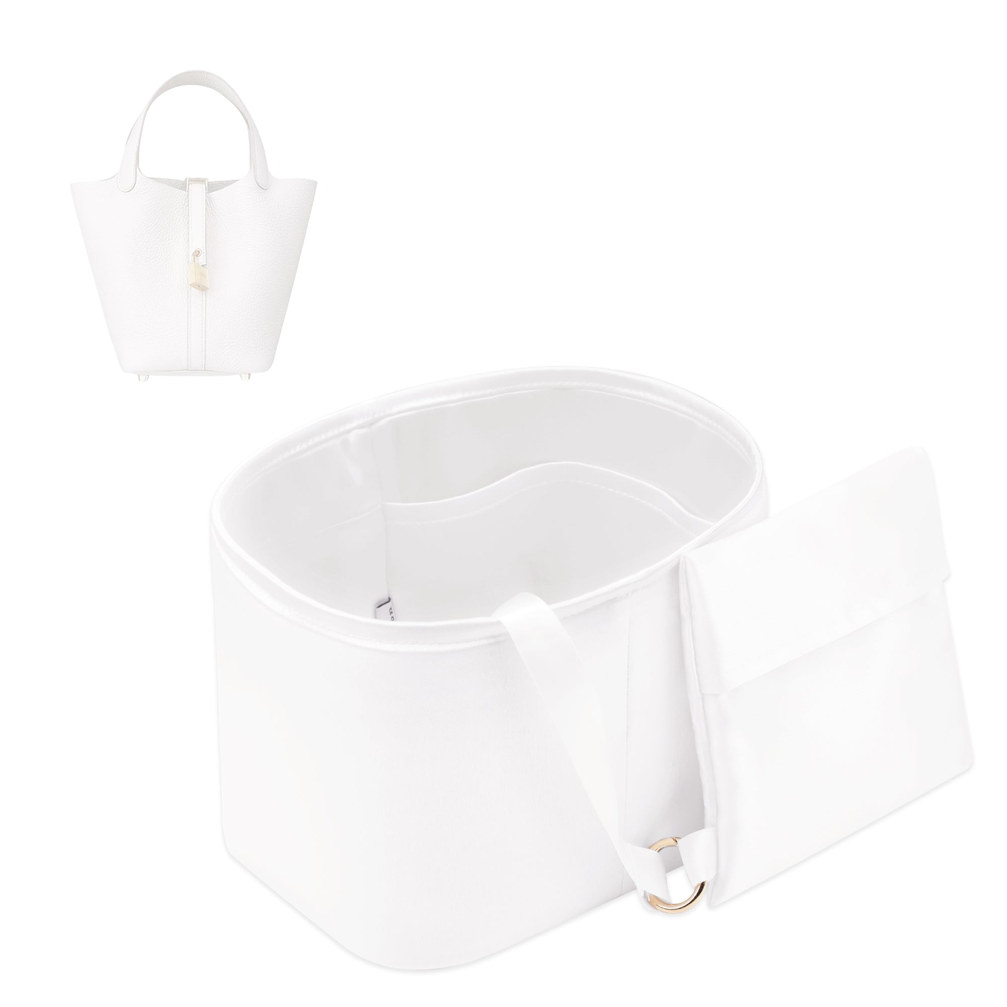 Silky Bag Insert Organizer 2 Set Fit for Picotin 18/22, Silk Liner and Storage Pouch, Fit for Hermes Picotin 18/22