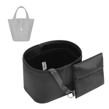 Silky Bag Insert Organizer 2 Set Fit for Picotin 18/22, Silk Liner and Storage Pouch, Fit for Hermes Picotin 18/22