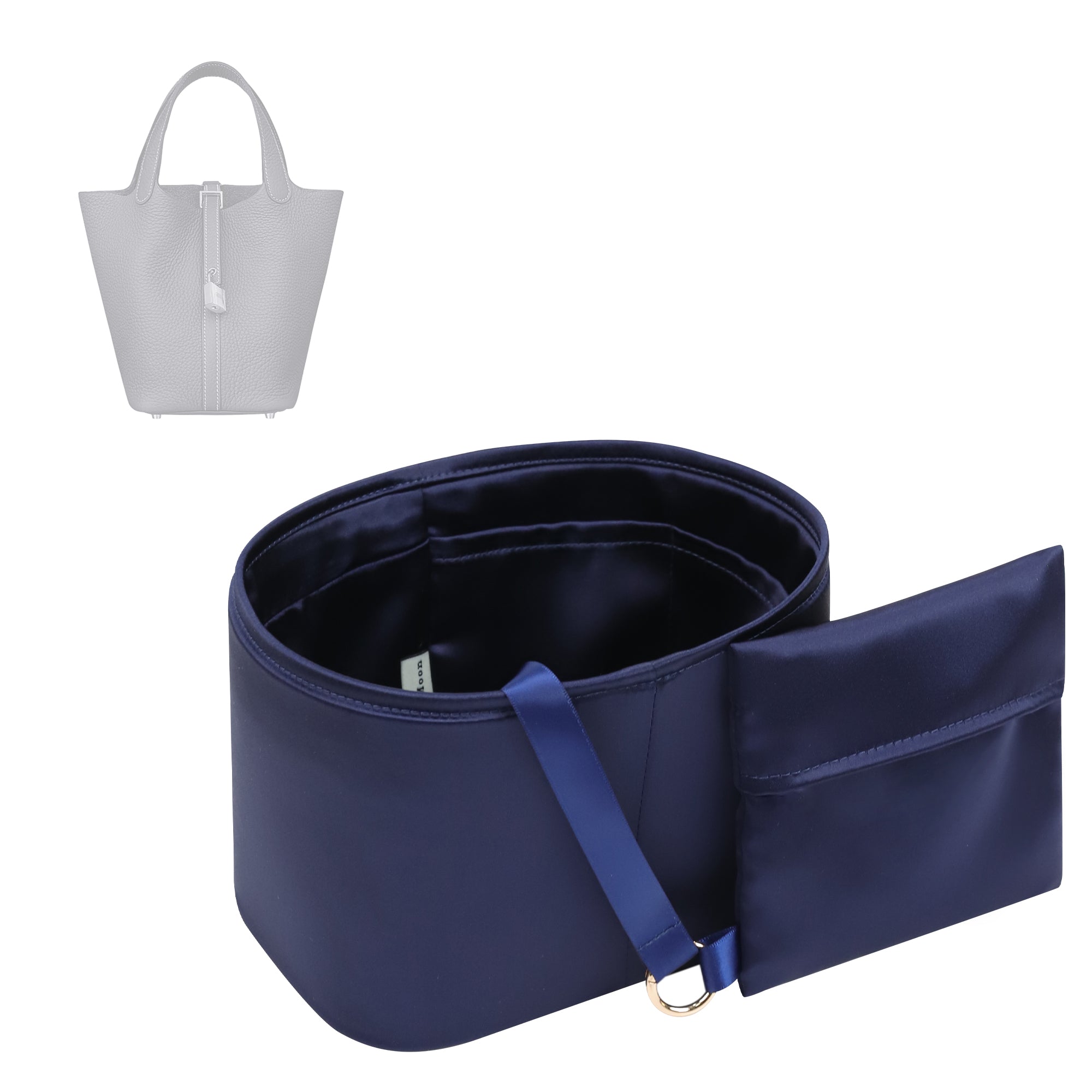 Silky Bag Insert Organizer 2 Set Fit for Picotin 18/22, Silk Liner and Storage Pouch, Fit for Hermes Picotin 18/22