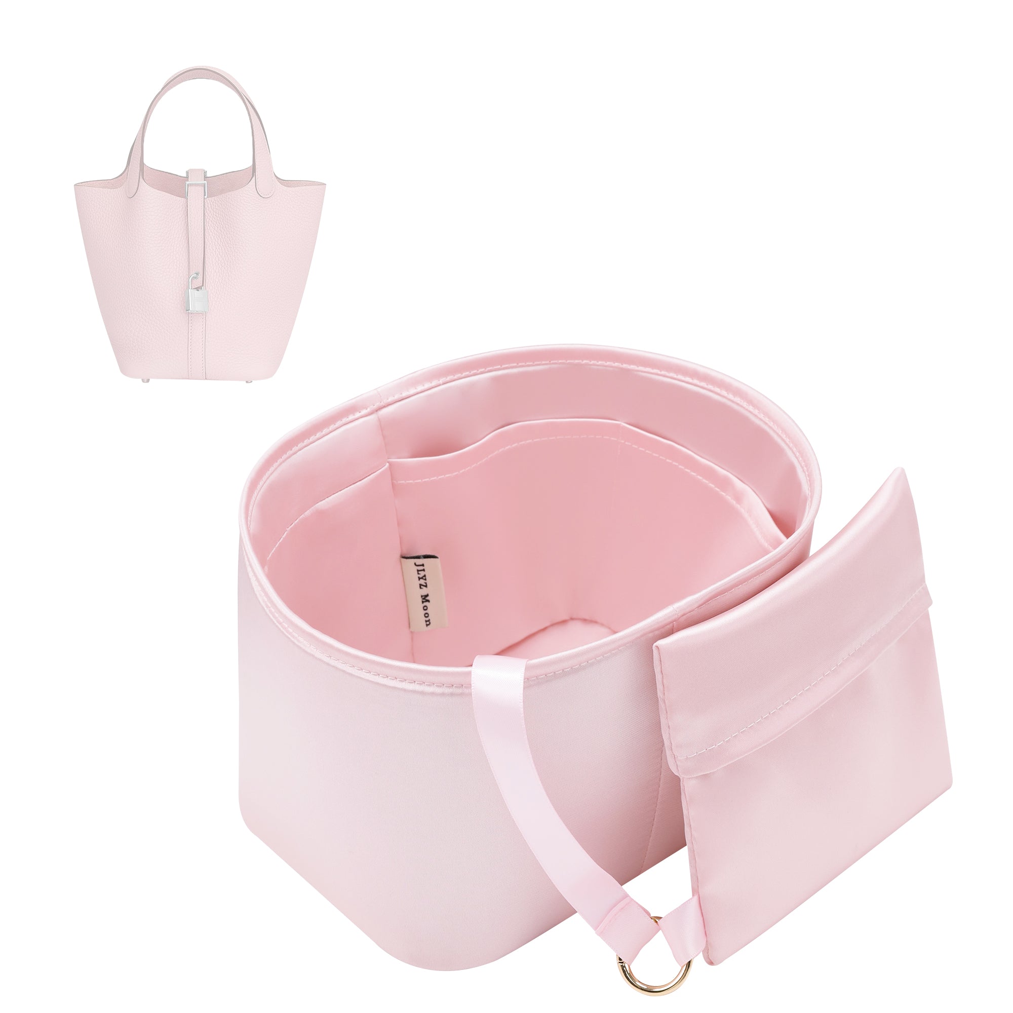 Silky Bag Insert Organizer 2 Set Fit for Picotin 18/22, Silk Liner and Storage Pouch, Fit for Hermes Picotin 18/22