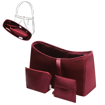 Silky Purse Insert Organizer 3 Set for Carryall Bags, Silk Touch Bag Organizer, Luxury Handbag Shaper,Lightweight