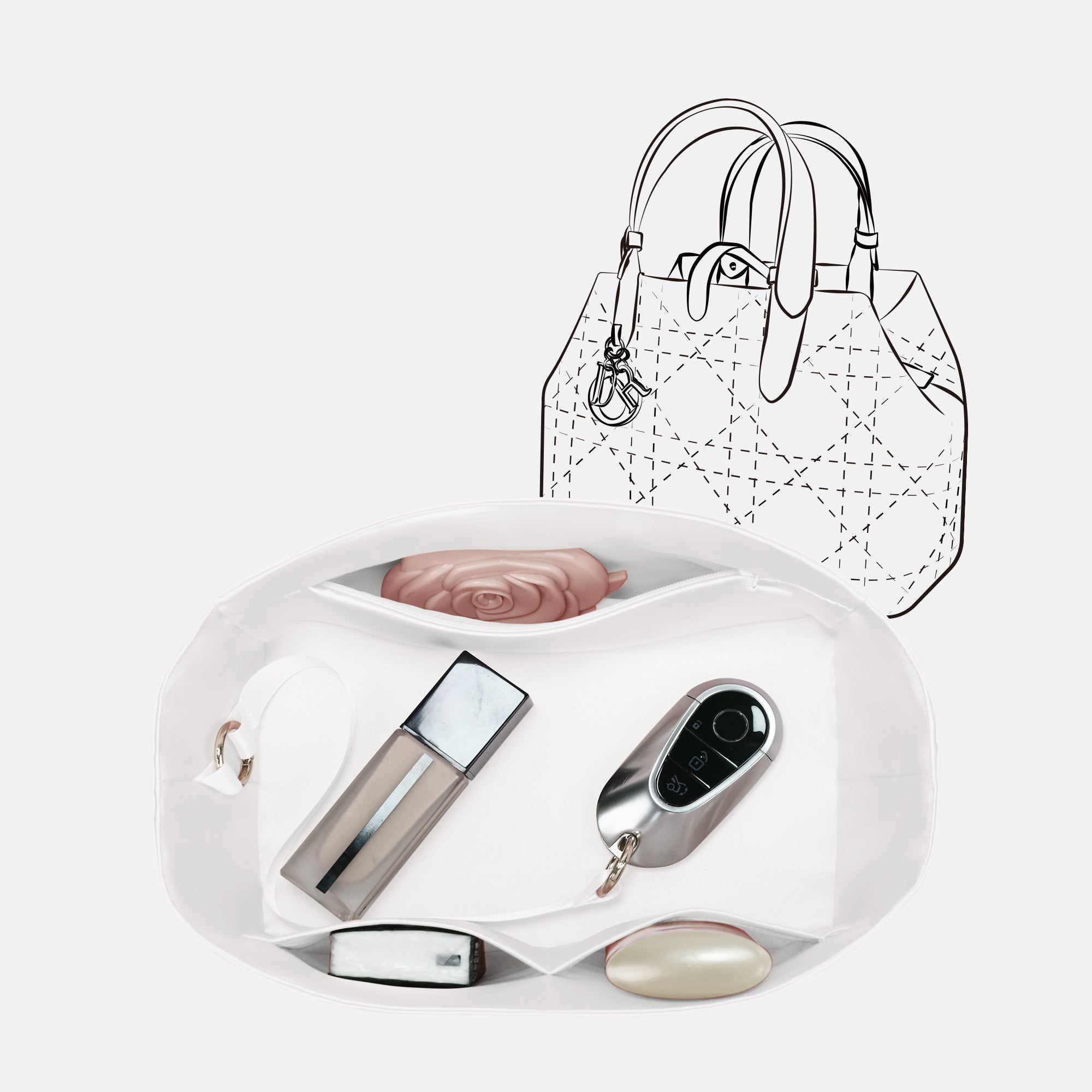 Silky Purse Insert Organizer 3 Set for Toujours Bags, Silk Touch Bag Organizer, Luxury Handbag Shaper,Lightweight and Soft Touch