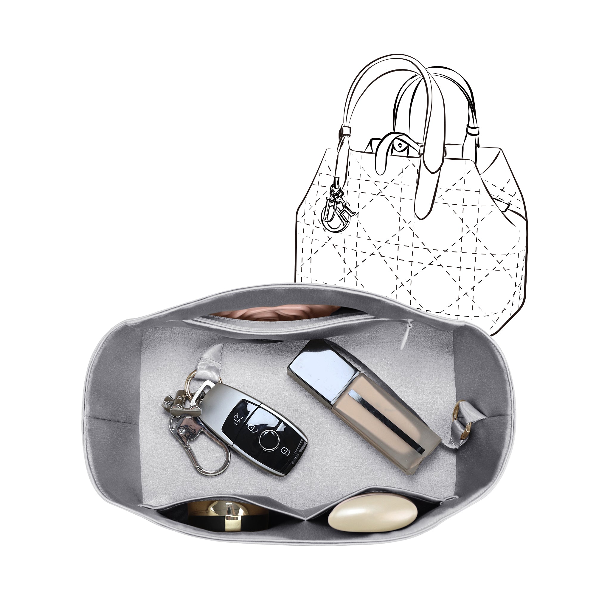 Silky Purse Insert Organizer 3 Set for Toujours Bags, Silk Touch Bag Organizer, Luxury Handbag Shaper,Lightweight and Soft Touch