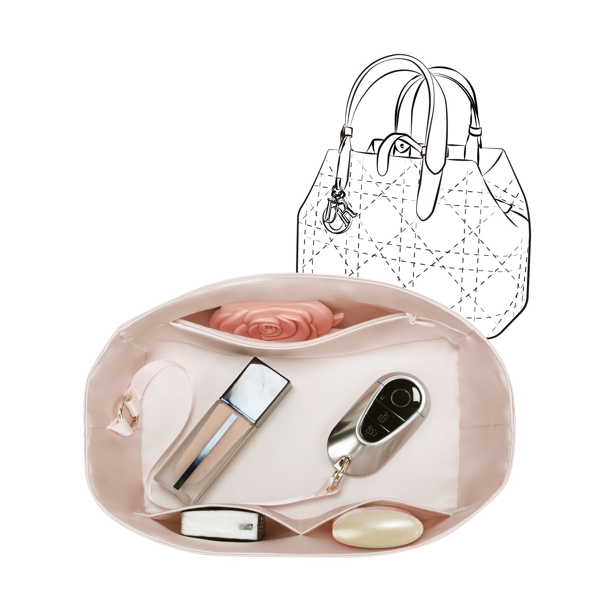 bonbonjour サイズ3 Silky Purse Insert Organizer 3 Set for Toujours Bags, Silk Touch