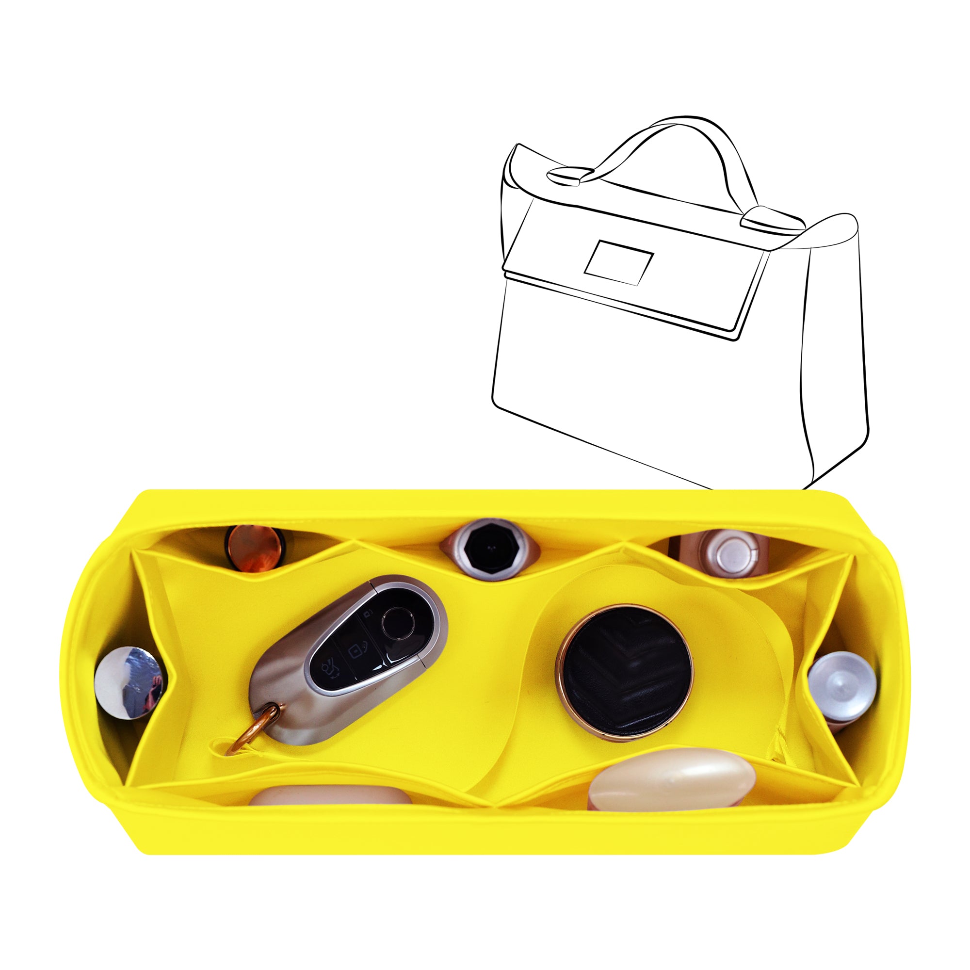 Silky Bag Insert Organizer 3 Set Fit for Kelly 25/28/32, Silk Liner and Storage Pouch