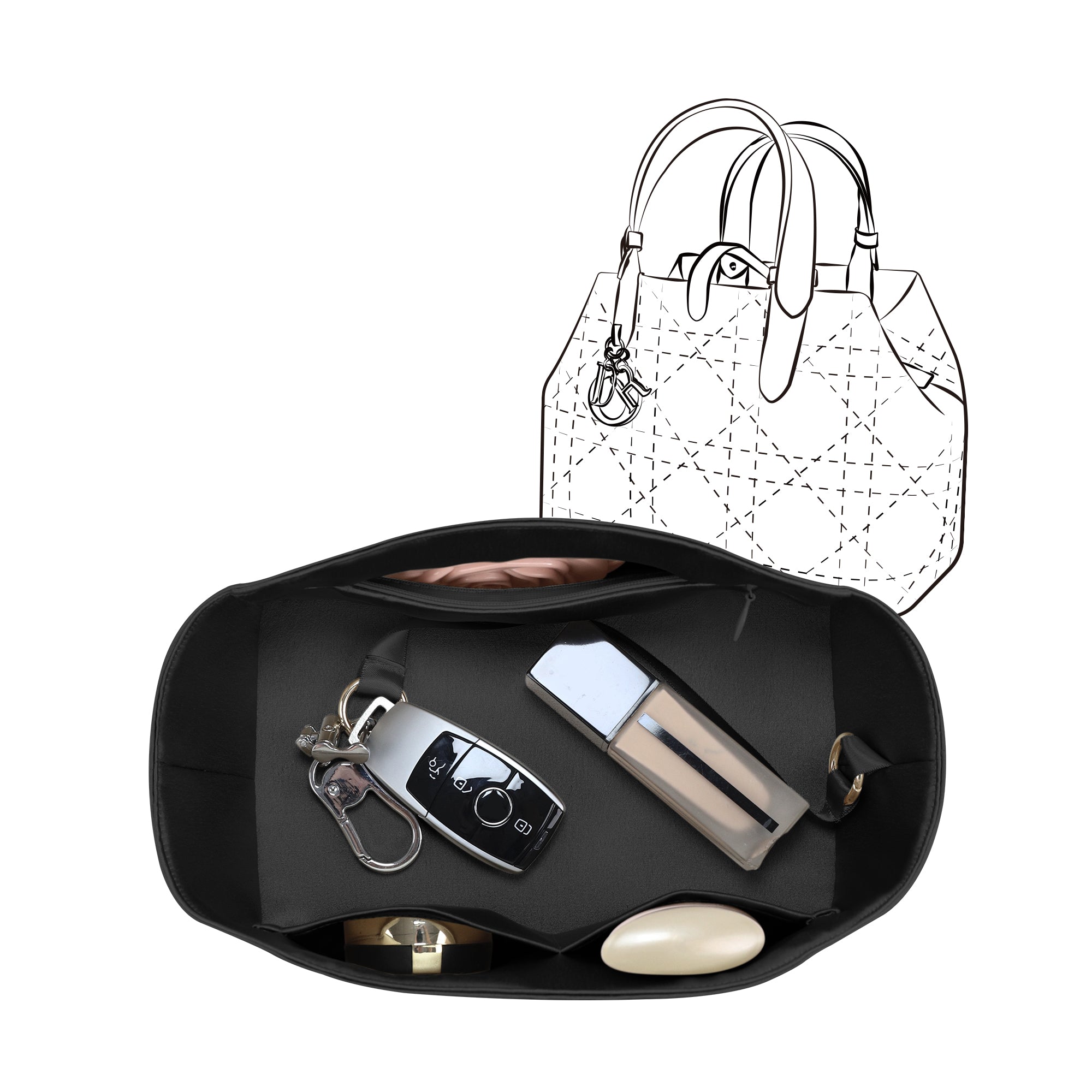 Silky Purse Insert Organizer 3 Set for Toujours Bags, Silk Touch Bag Organizer, Luxury Handbag Shaper,Lightweight and Soft Touch