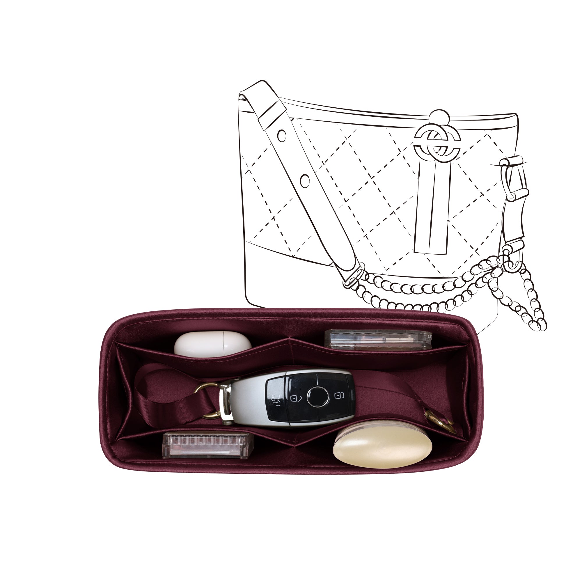 JLYZ Moon Silky Purse Insert Organizer 3 Set for Chanel 19/Gabrielle Bags, Silk Touch Bag Organizer, Luxury Handbag Shaper,Lightweight