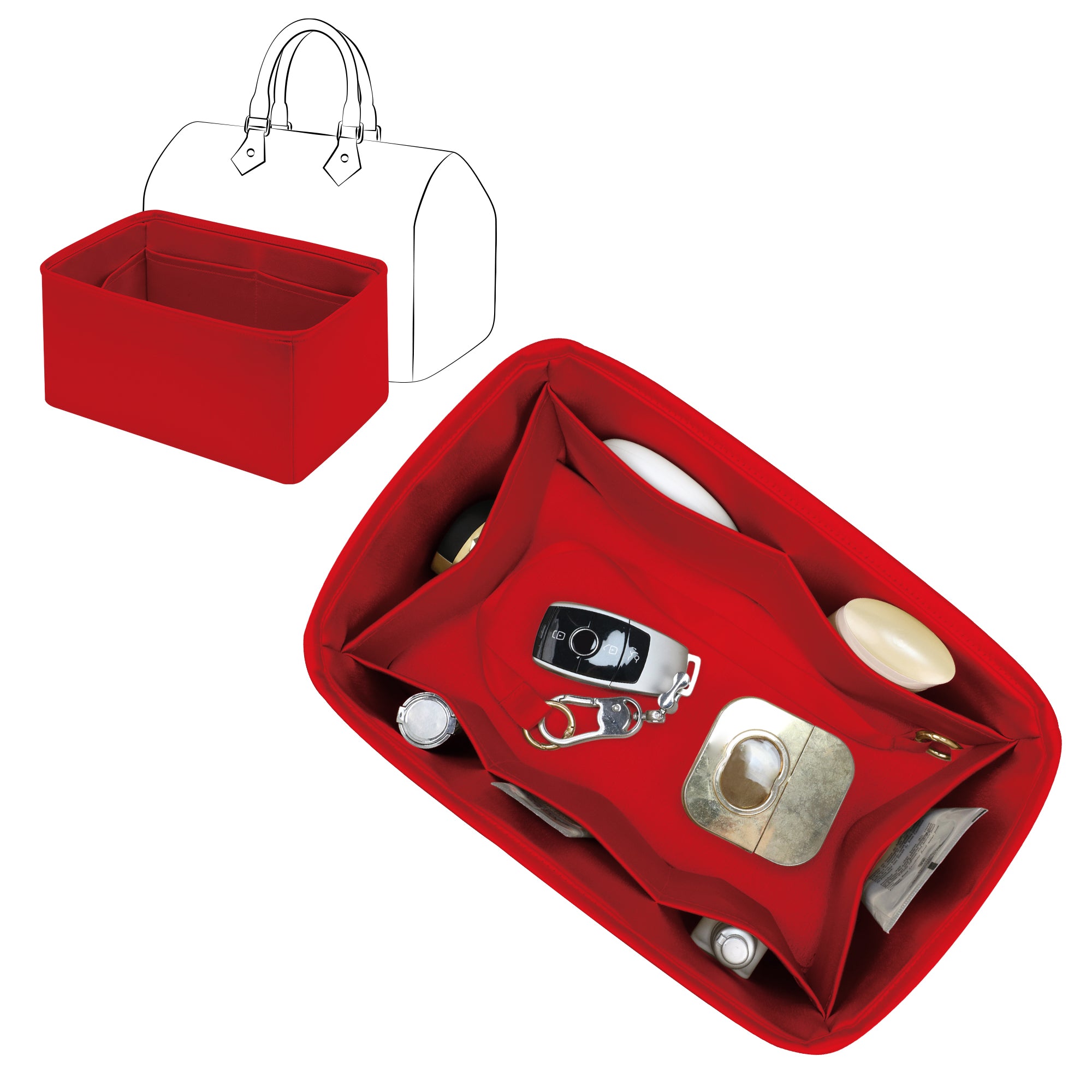 Silky Purse Insert Organizer 3 Set for Speedy Bags, Silk Touch Bag Organizer, Luxury Handbag Shaper,Lightweight