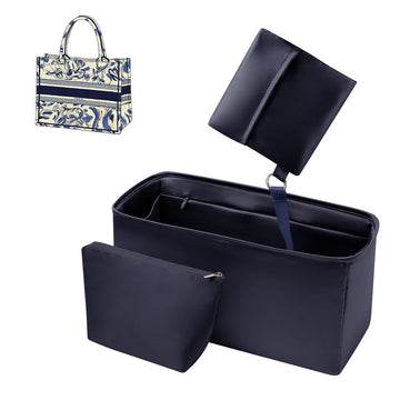 Silky Purse Insert Organizer 3 Set for Booktote Bags, Silk Touch Bag Organizer, Luxury Handbag Shaper,Lightweight
