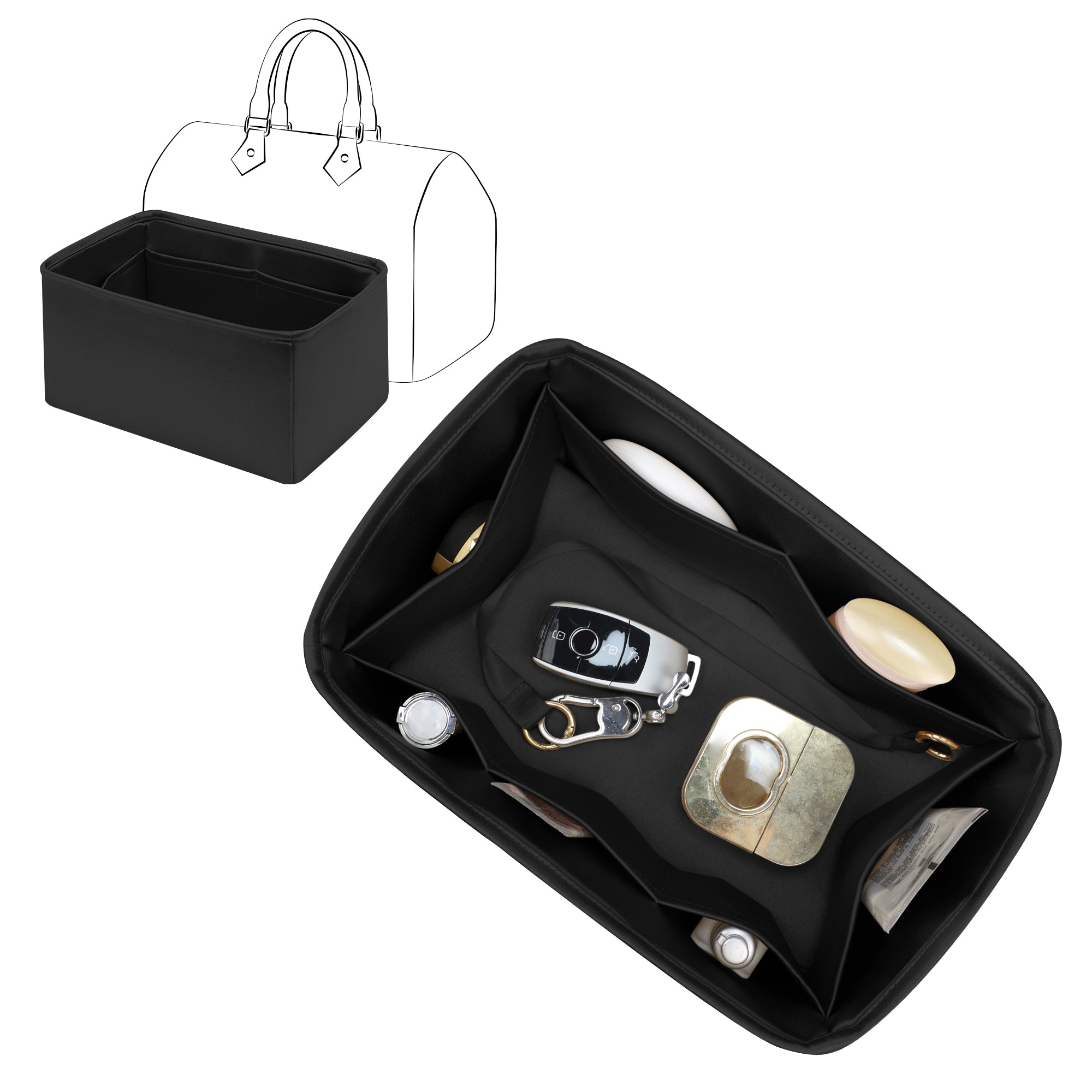 Silky Purse Insert Organizer 3 Set for Speedy Bags, Silk Touch Bag Organizer, Luxury Handbag Shaper,Lightweight