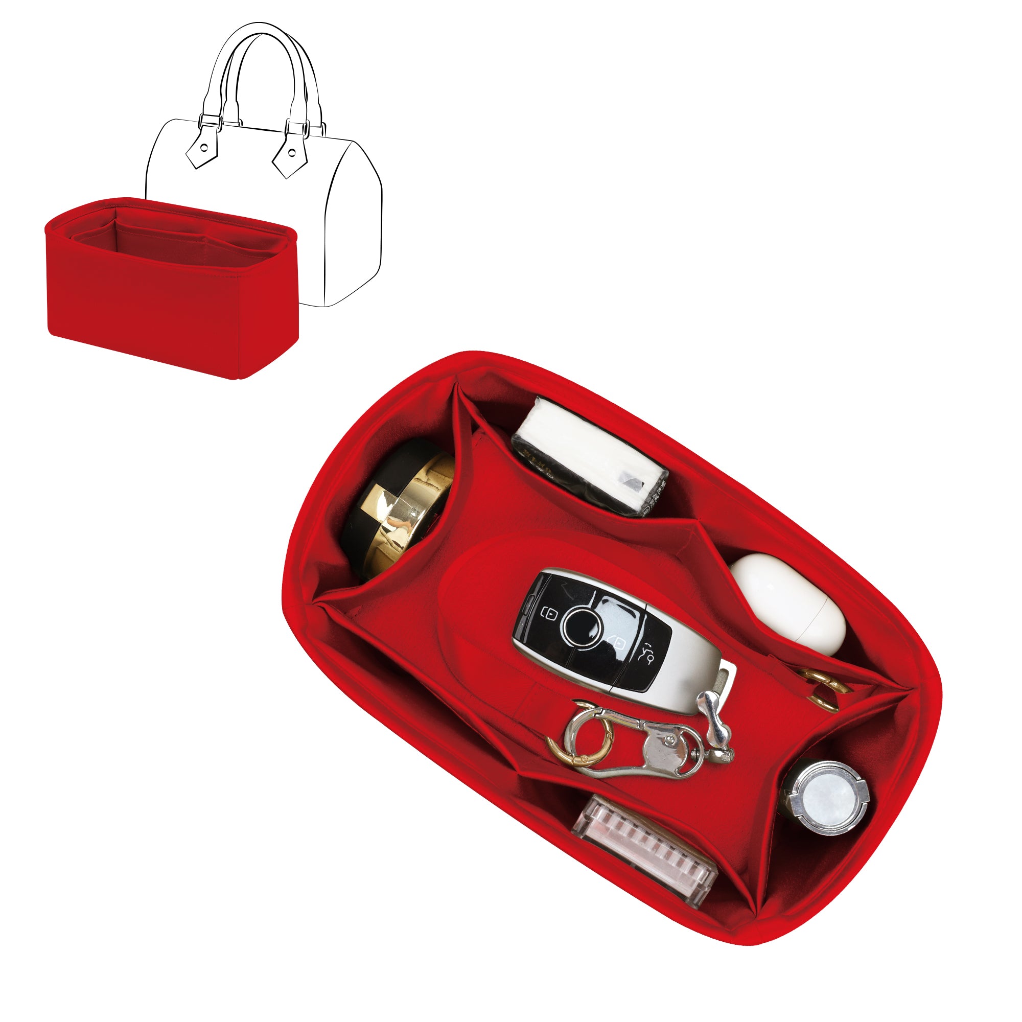 Silky Purse Insert Organizer 3 Set for Speedy Bags, Silk Touch Bag Organizer, Luxury Handbag Shaper,Lightweight