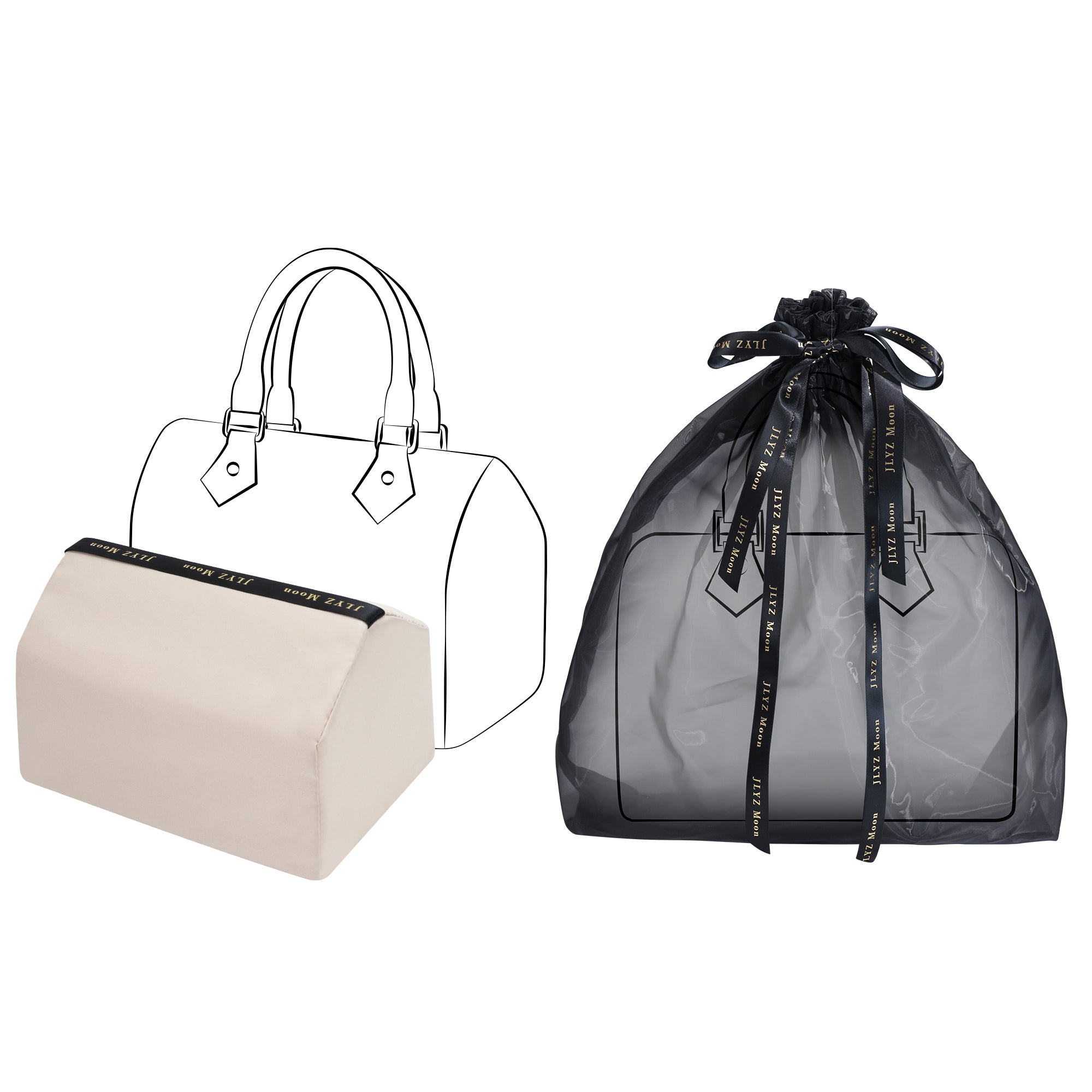 Purse Pillow 2 Set for Speedy Bags, Memory Foam Bag Shaper and Dust Bag Set, Superior Resilience