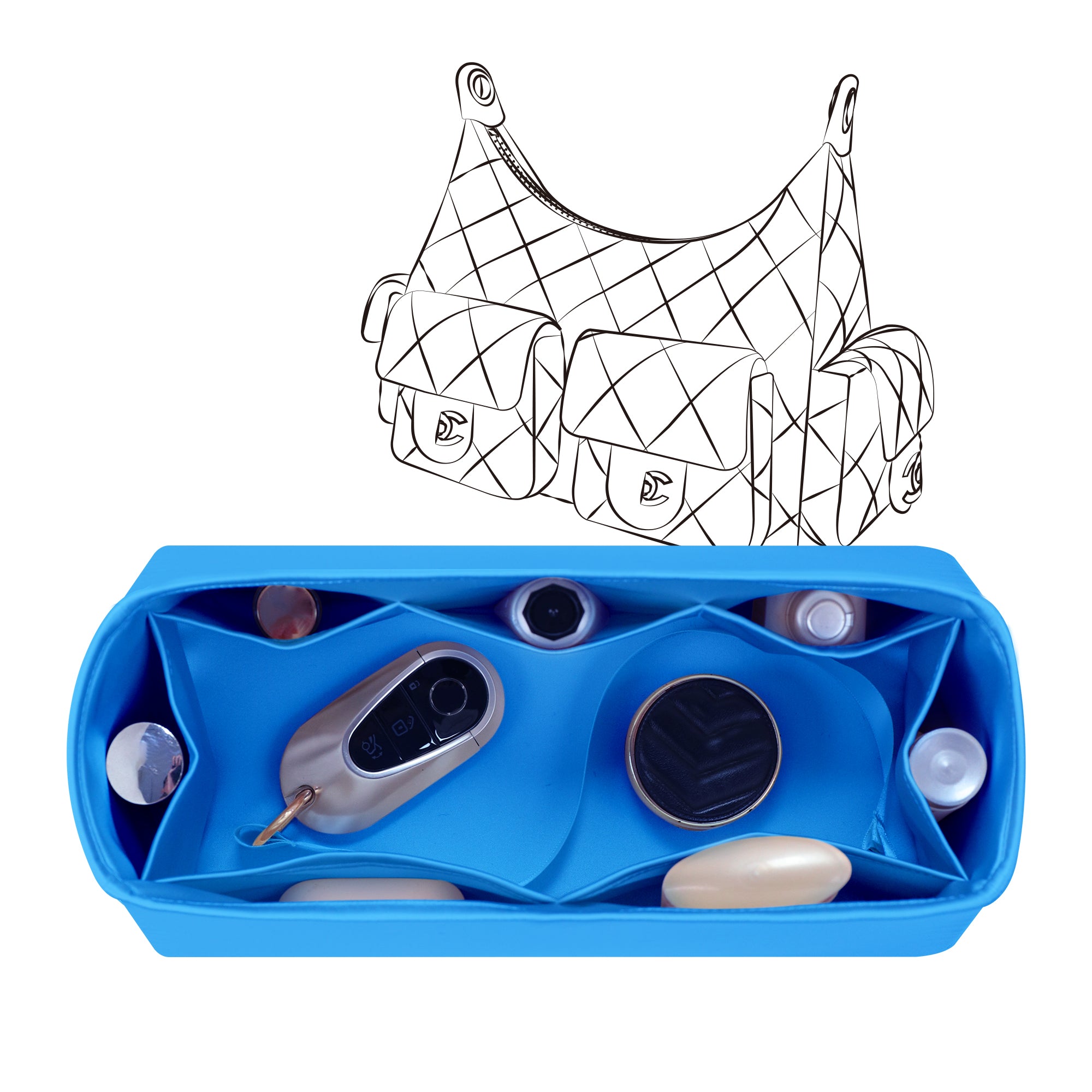 Silky Purse Insert Organizer 3 Set for Chanel 25C Hobo Bags, Silk Touch Bag Organizer, Luxury Handbag Shaper,Lightweight