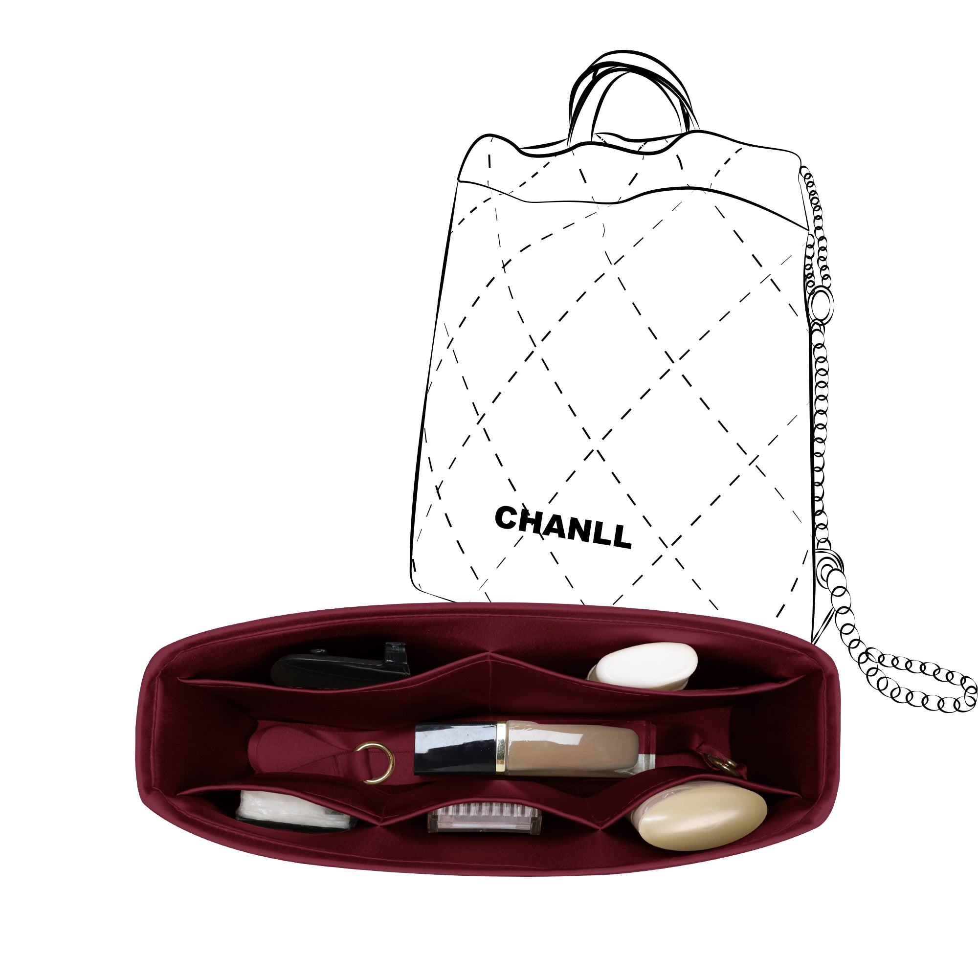 Silky Purse Insert Organizer 3 Set for Chanel 25p Hobo/22Bag/31bag/22BackpackGST/PST
