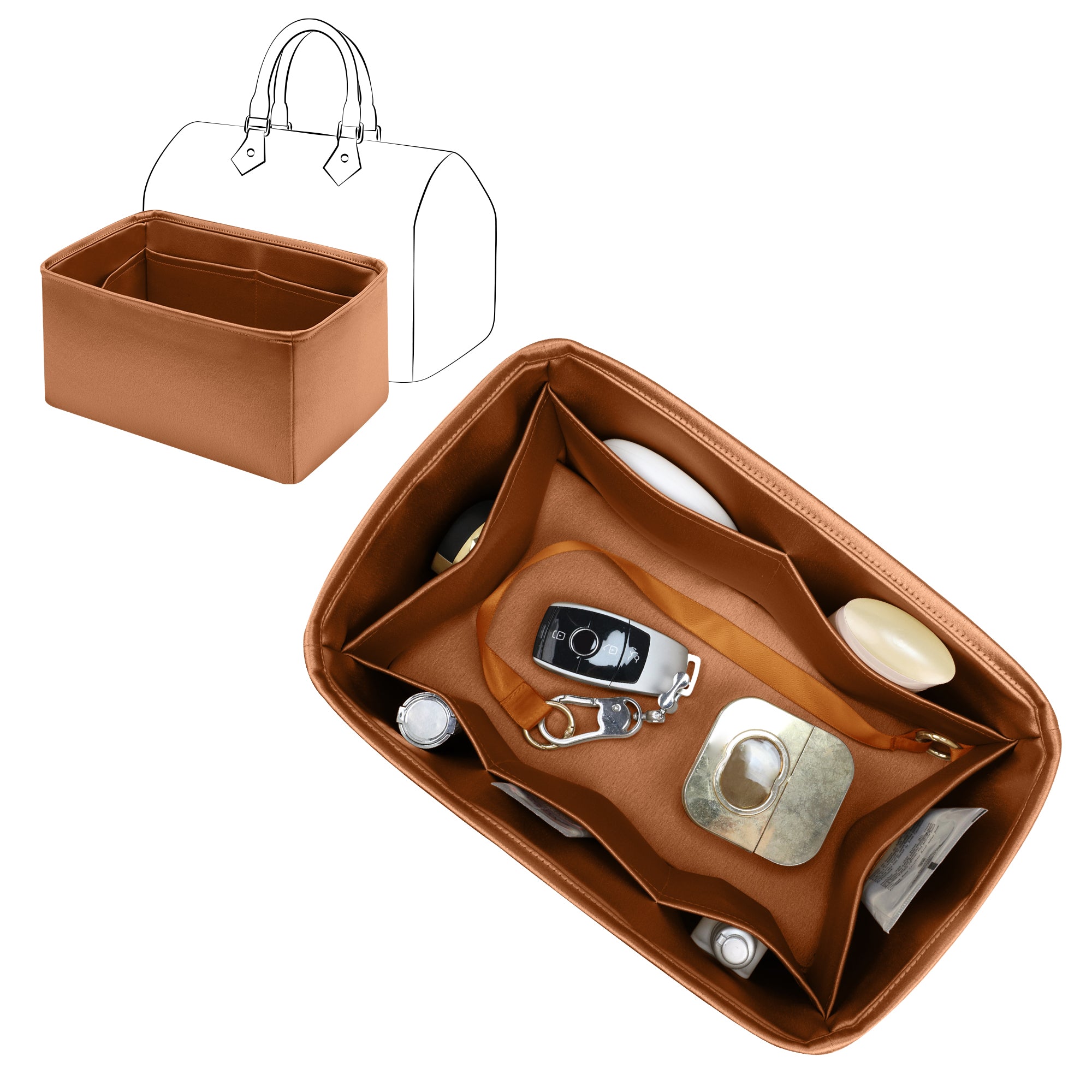Silky Purse Insert Organizer 3 Set for Speedy Bags, Silk Touch Bag Organizer, Luxury Handbag Shaper,Lightweight