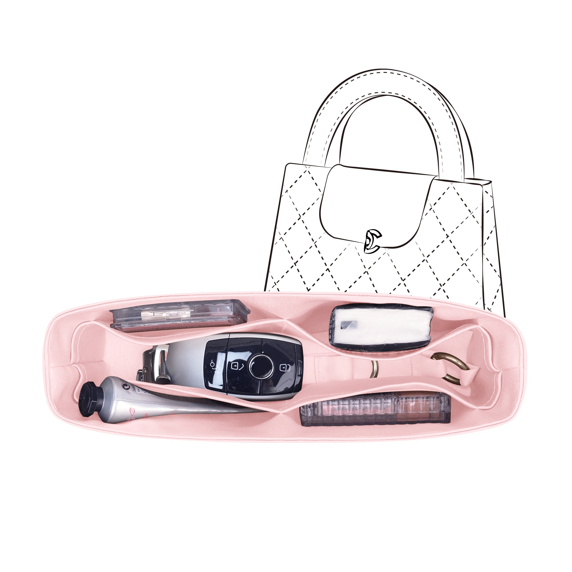 Silky Purse Insert Organizer 3 Set for Chanel CF Bags, Silk Touch Bag Organizer, Luxury Handbag Shaper,Lightweight