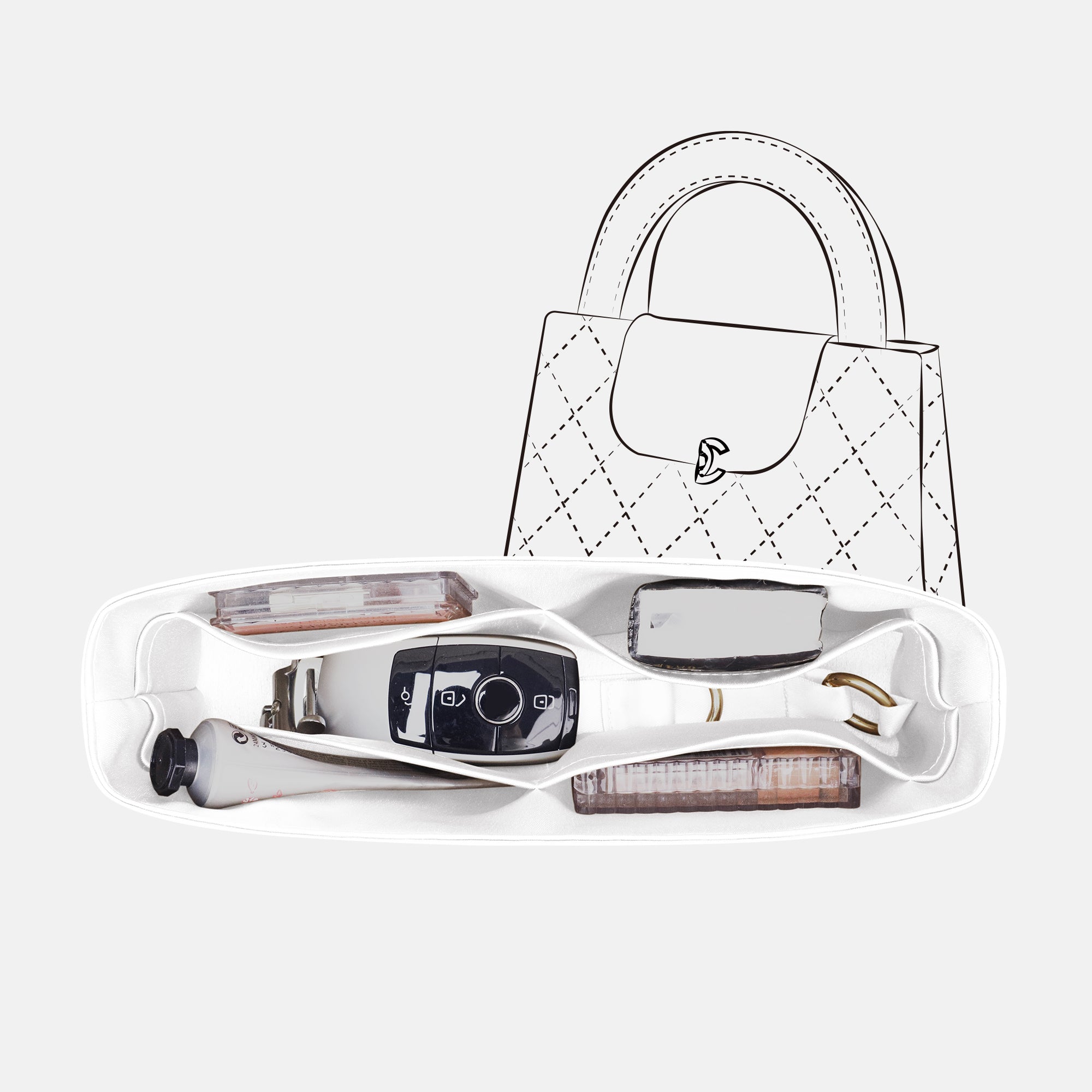 Silky Purse Insert Organizer 3 Set for Chanel CF Bags, Silk Touch Bag Organizer, Luxury Handbag Shaper,Lightweight