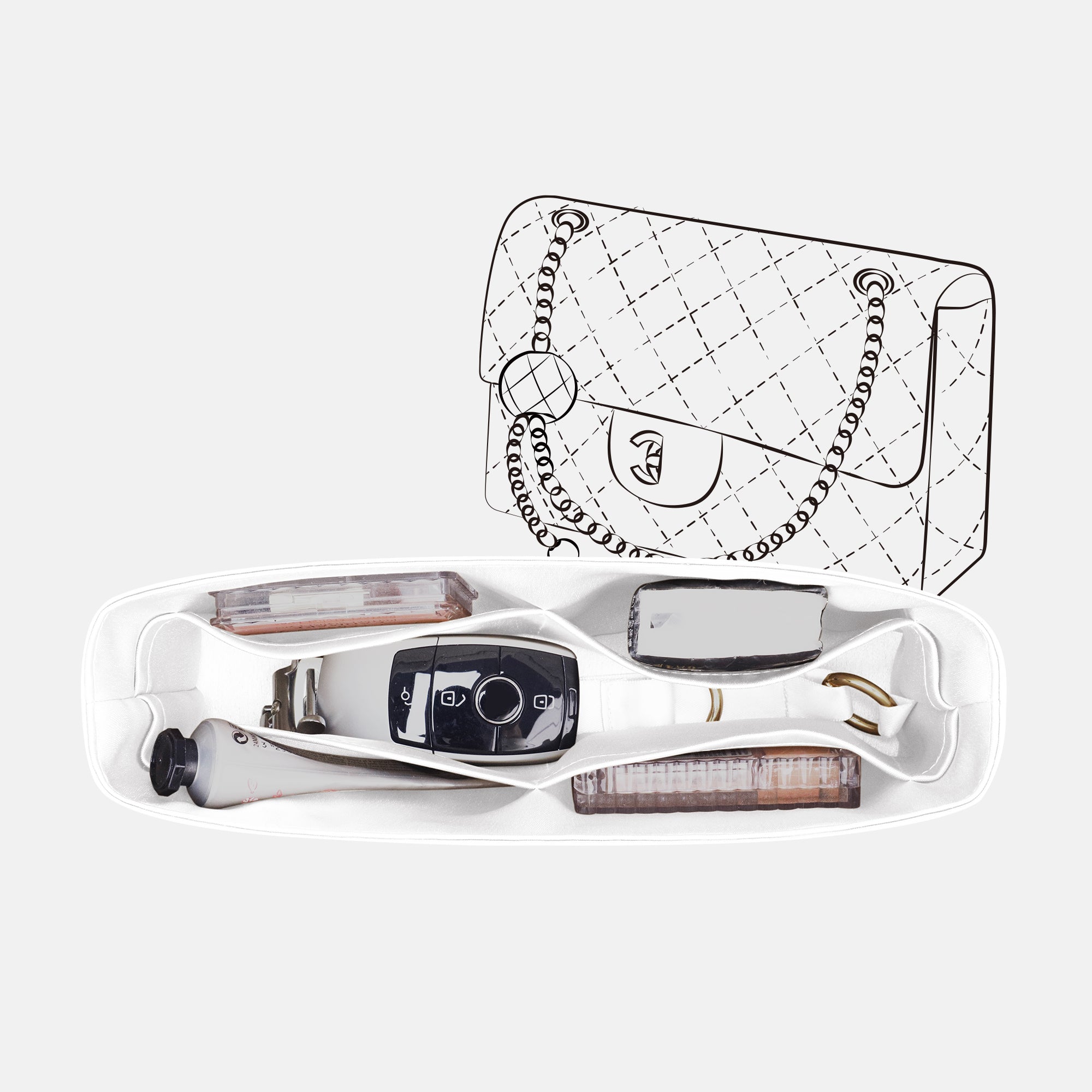 Silky Purse Insert Organizer 3 Set for Chanel CF Bags, Silk Touch Bag Organizer, Luxury Handbag Shaper,Lightweight