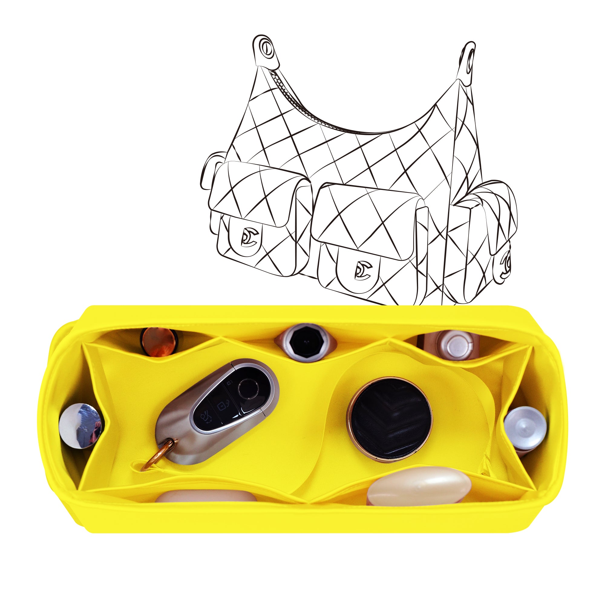 Silky Purse Insert Organizer 3 Set for Chanel 25C Hobo Bags, Silk Touch Bag Organizer, Luxury Handbag Shaper,Lightweight