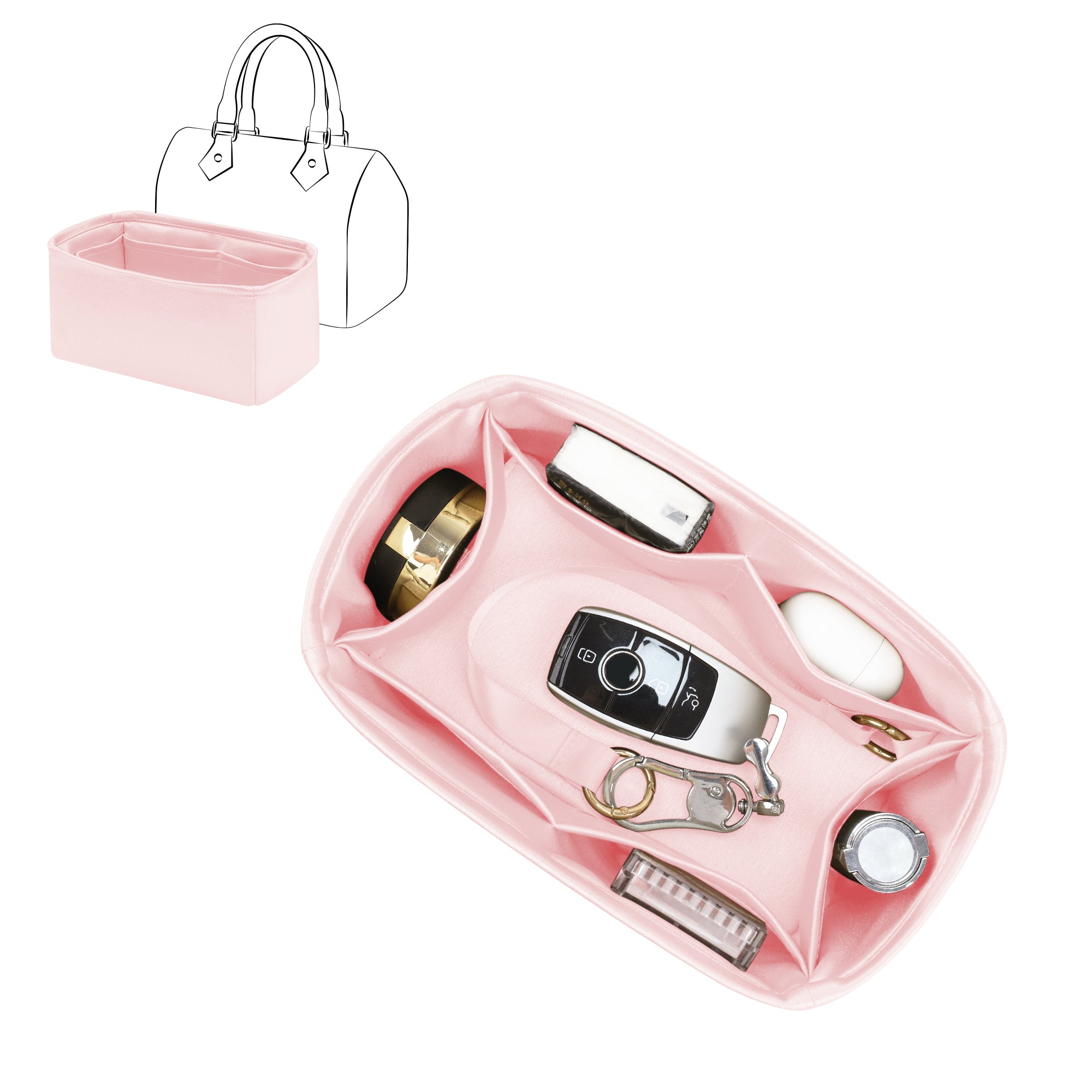 Silky Purse Insert Organizer 3 Set for Speedy Bags, Silk Touch Bag Organizer, Luxury Handbag Shaper,Lightweight
