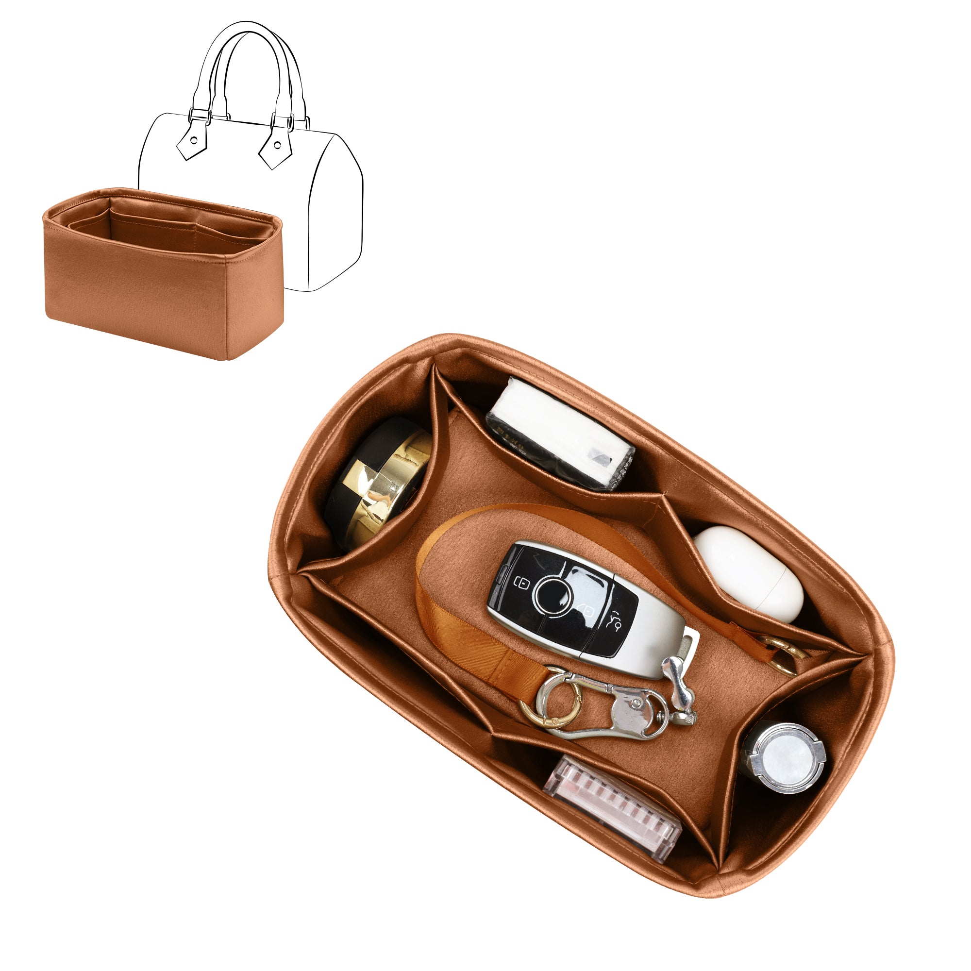 Silky Purse Insert Organizer 3 Set for Speedy Bags, Silk Touch Bag Organizer, Luxury Handbag Shaper,Lightweight