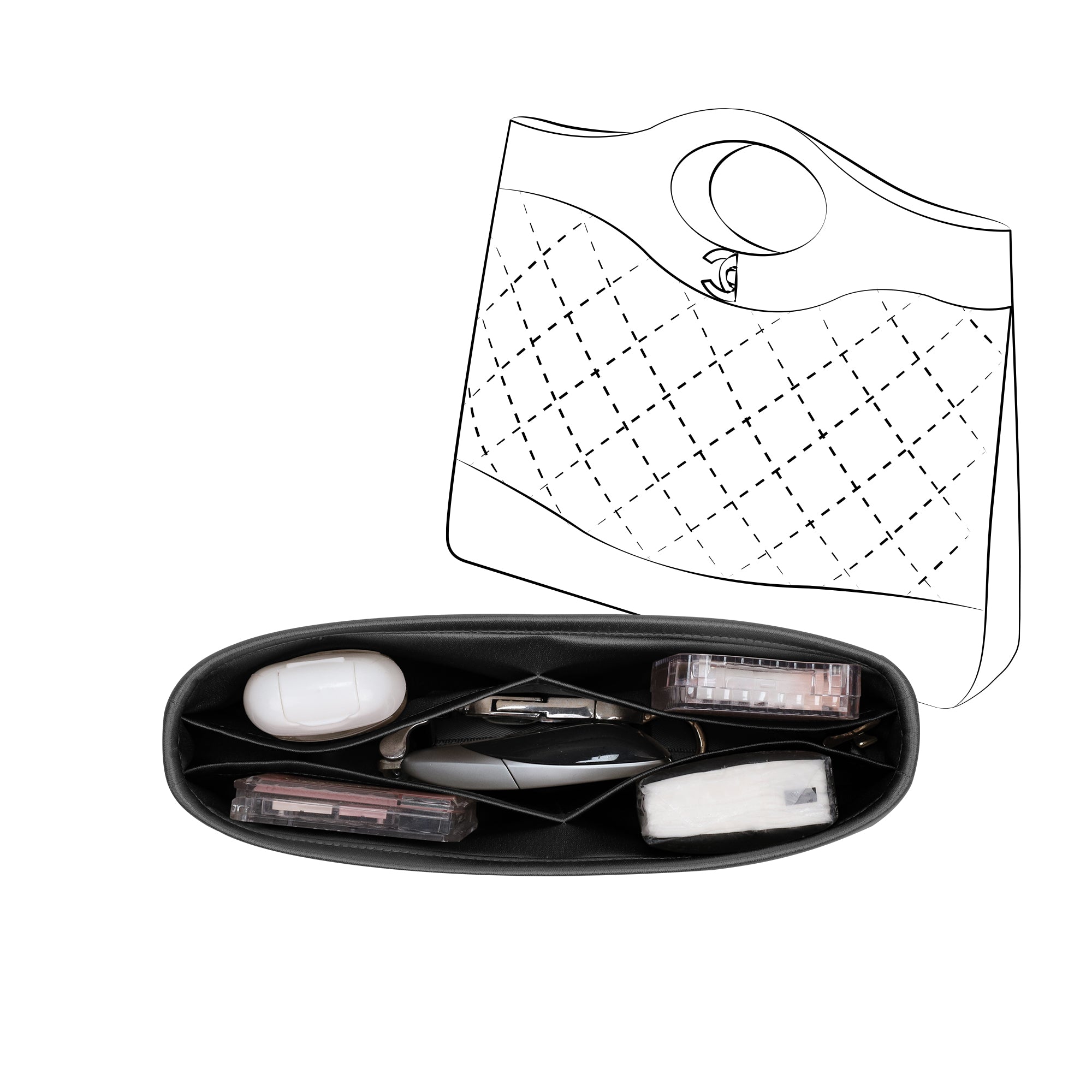 Silky Purse Insert Organizer 3 Set for Chanel 25p Hobo/22Bag/31bag/22BackpackGST/PST