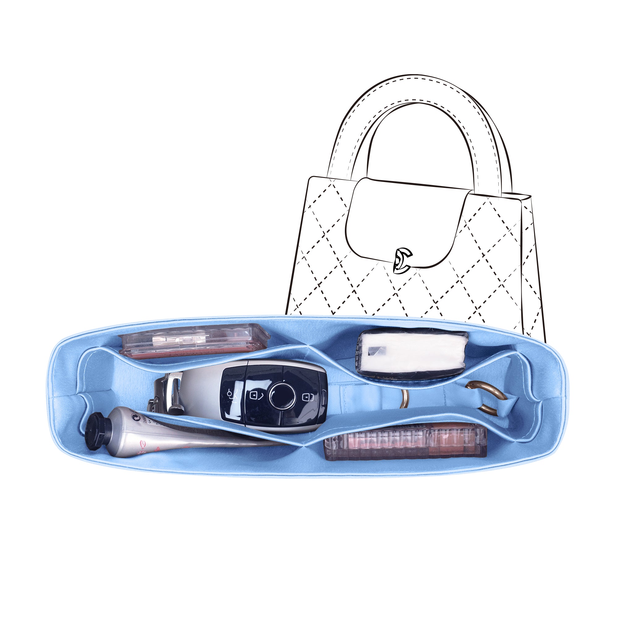 Silky Purse Insert Organizer 3 Set for Chanel CF Bags, Silk Touch Bag Organizer, Luxury Handbag Shaper,Lightweight