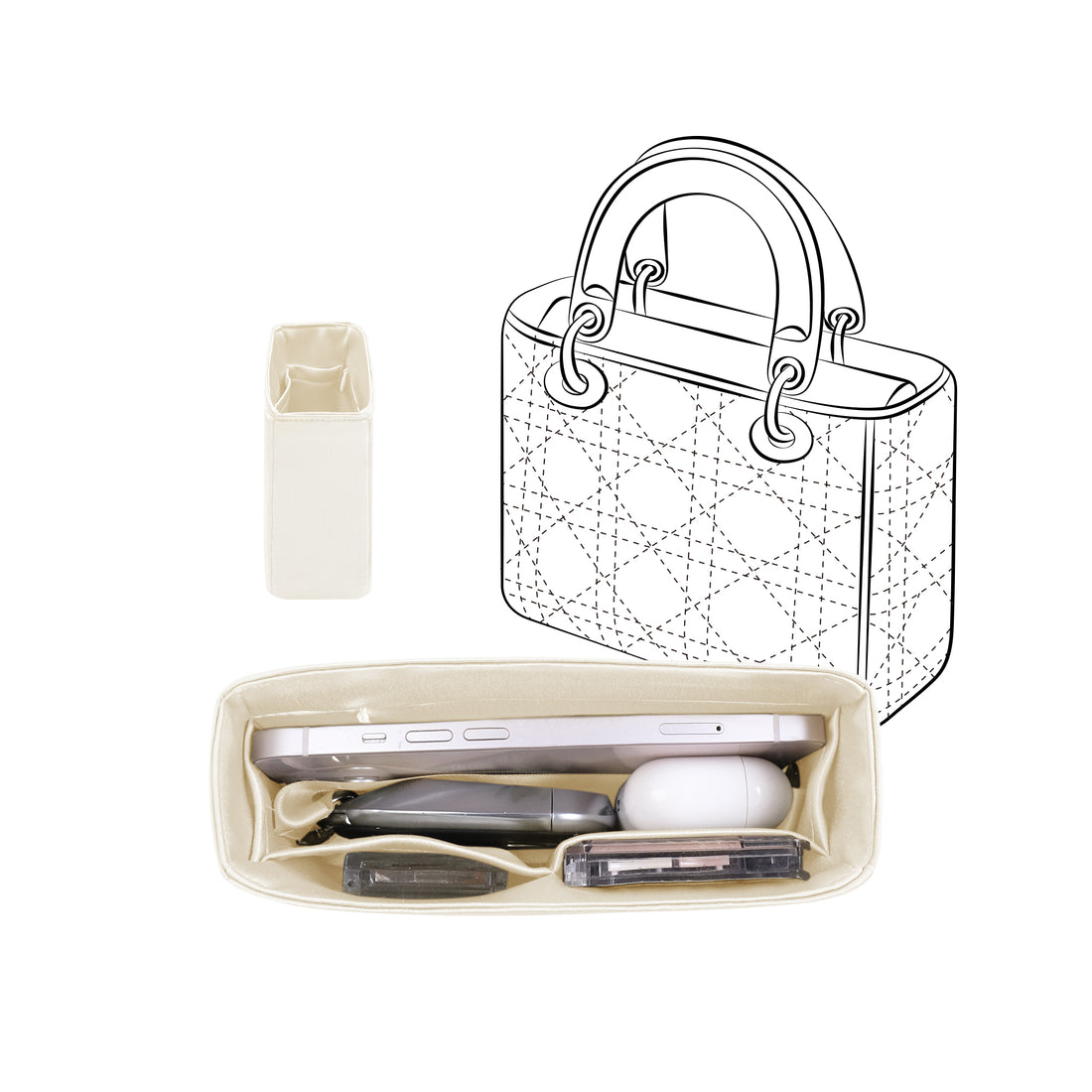 JLYZ Moon Fits for Lady bag Bag Insert Organizer For Dior