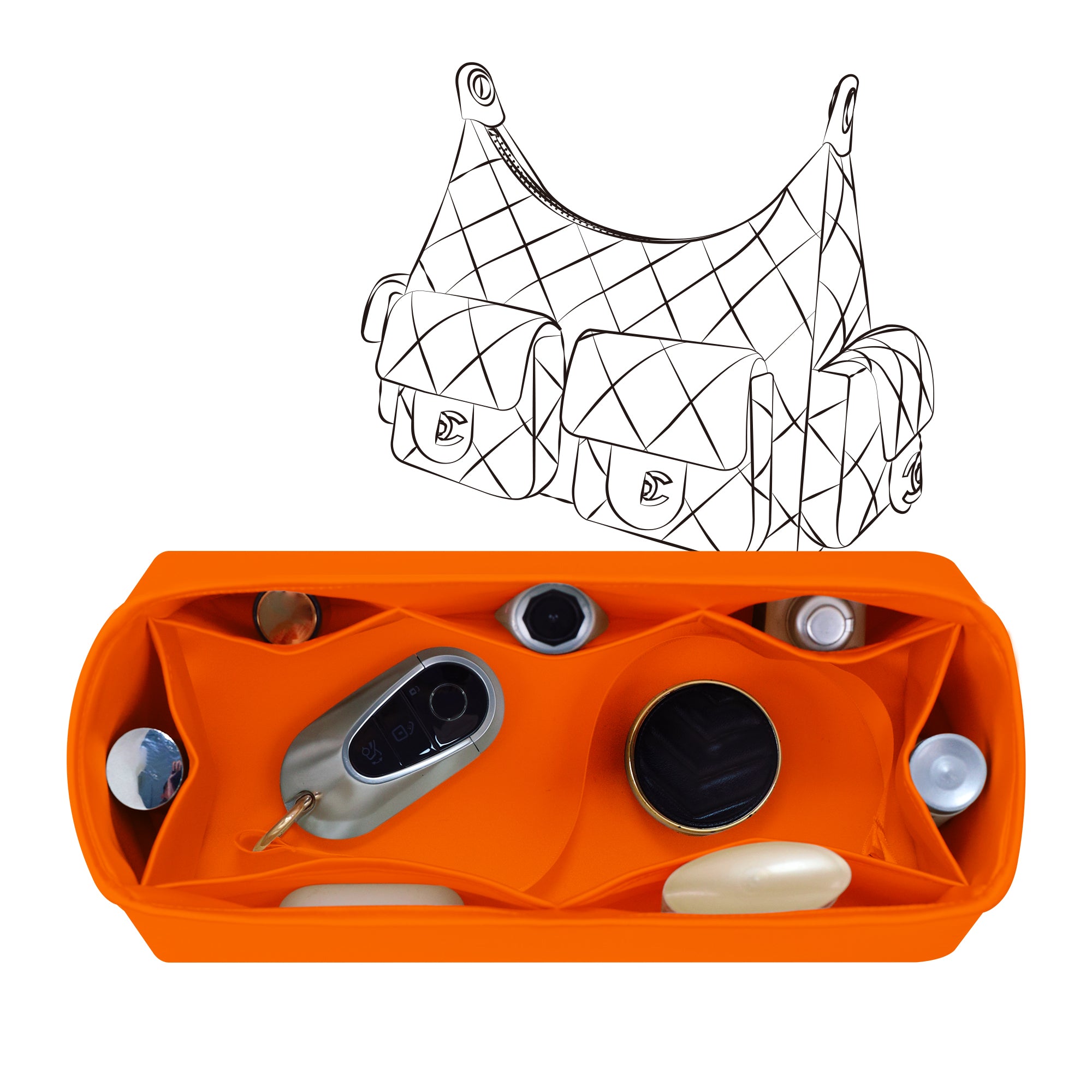 Silky Purse Insert Organizer 3 Set for Chanel 25C Hobo Bags, Silk Touch Bag Organizer, Luxury Handbag Shaper,Lightweight