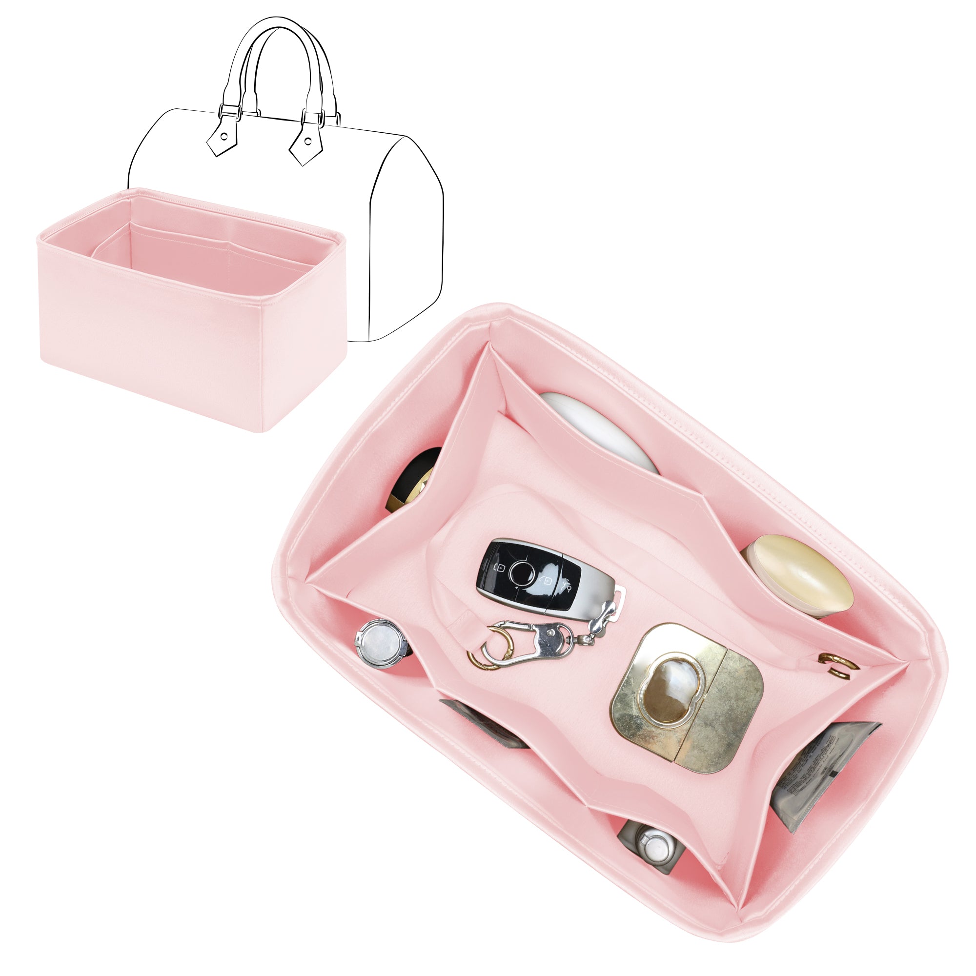 Silky Purse Insert Organizer 3 Set for Speedy Bags, Silk Touch Bag Organizer, Luxury Handbag Shaper,Lightweight