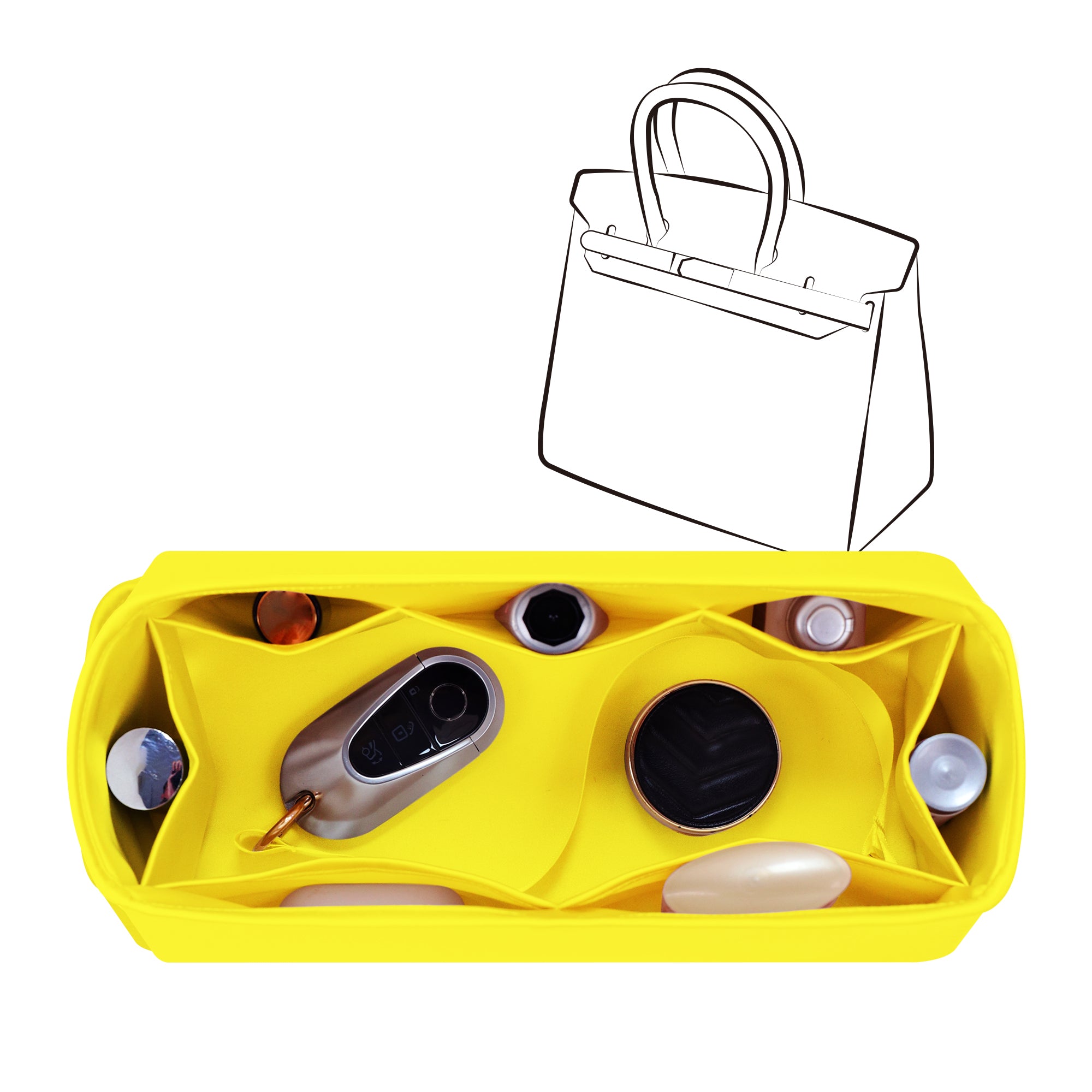 Silky Bag Insert Organizer 3 Set Fit for Birkin 25/30/35, Silk Liner and Storage Pouch