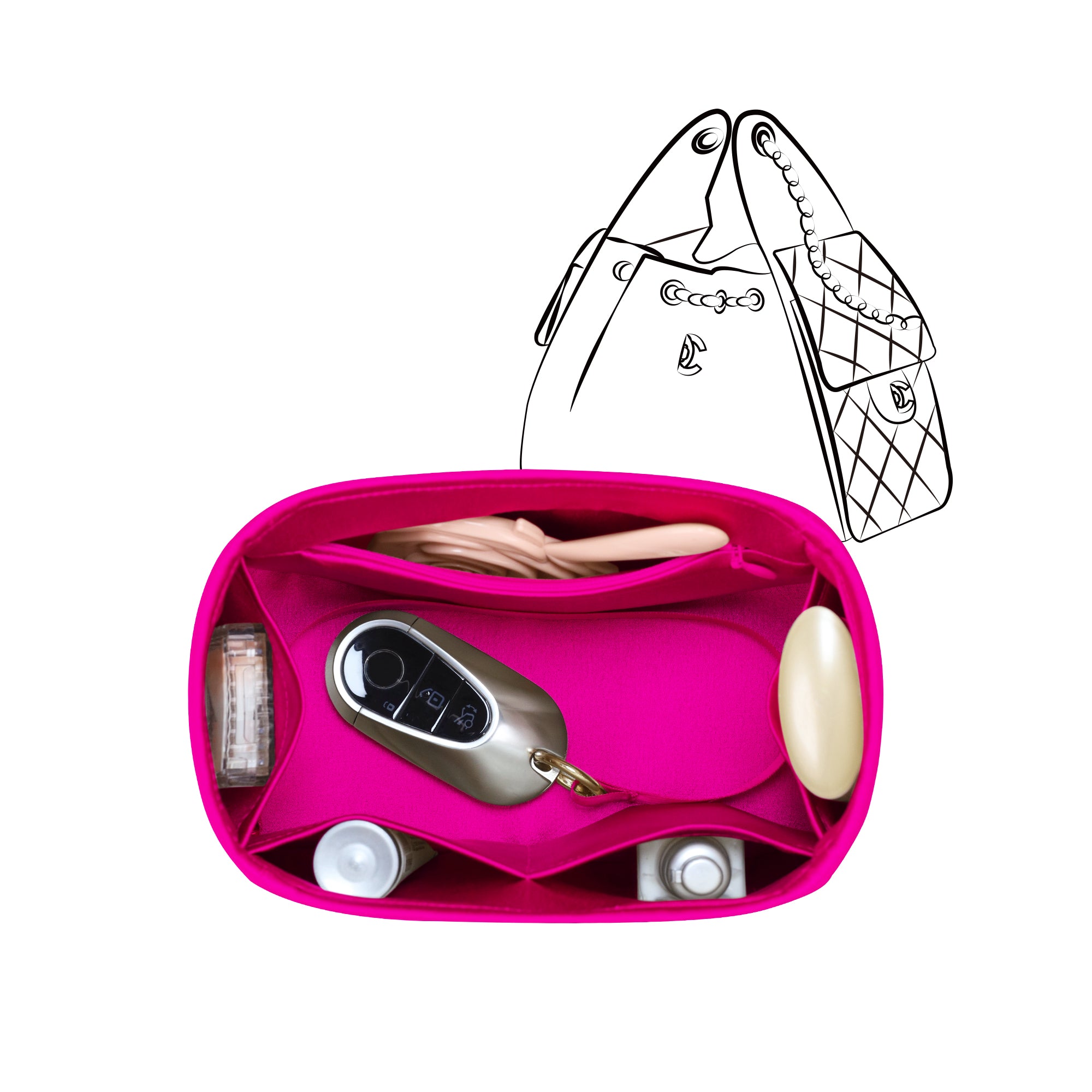 Silky Purse Insert Organizer 3 Set for Chanel 25C Hobo Bags, Silk Touch Bag Organizer, Luxury Handbag Shaper,Lightweight