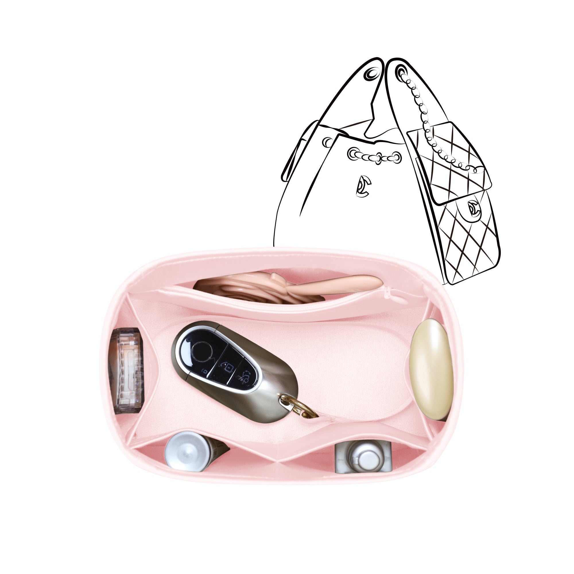 Silky Purse Insert Organizer 3 Set for Chanel 25C Hobo Bags, Silk Touch Bag Organizer, Luxury Handbag Shaper,Lightweight