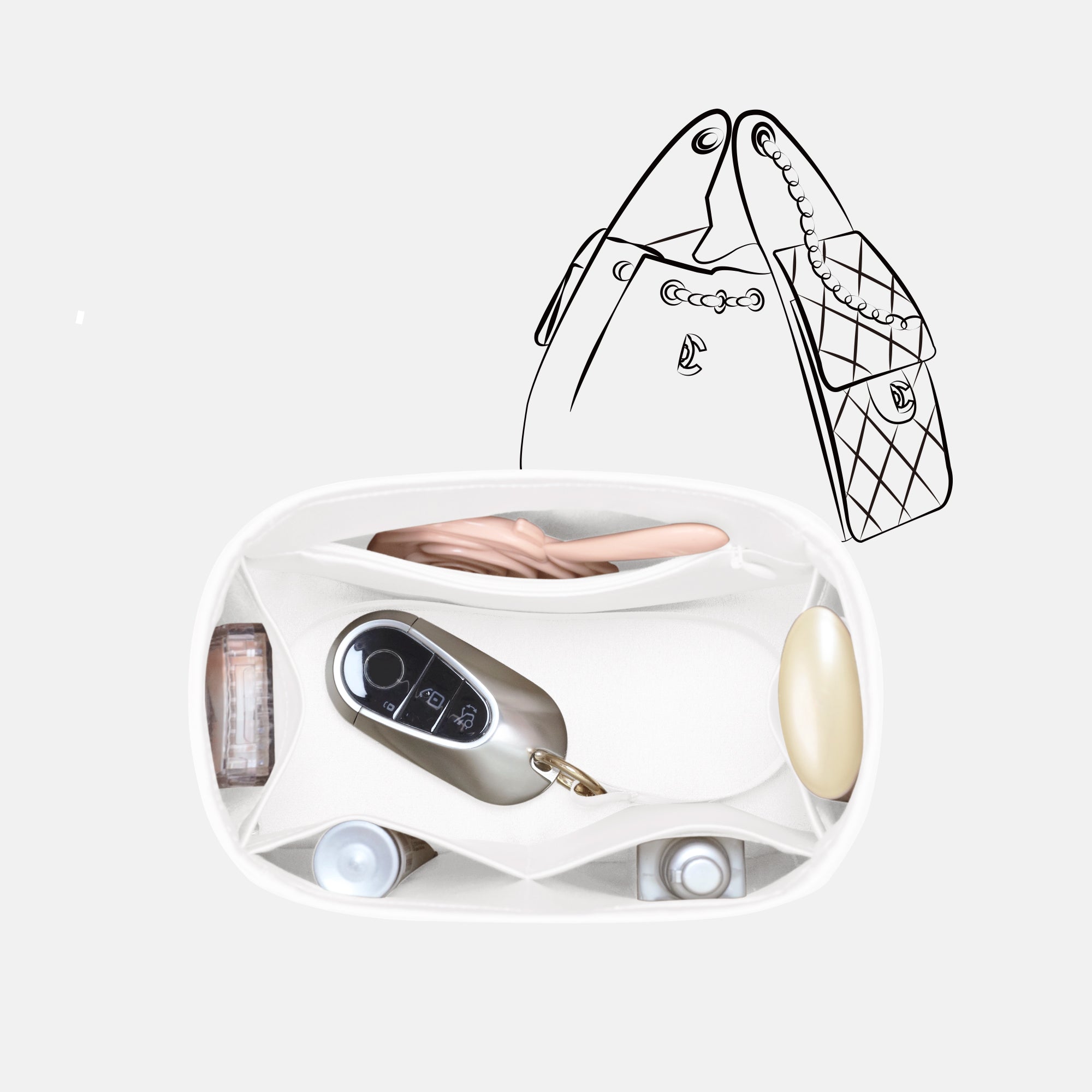 Silky Purse Insert Organizer 3 Set for Chanel 25C Hobo Bags, Silk Touch Bag Organizer, Luxury Handbag Shaper,Lightweight