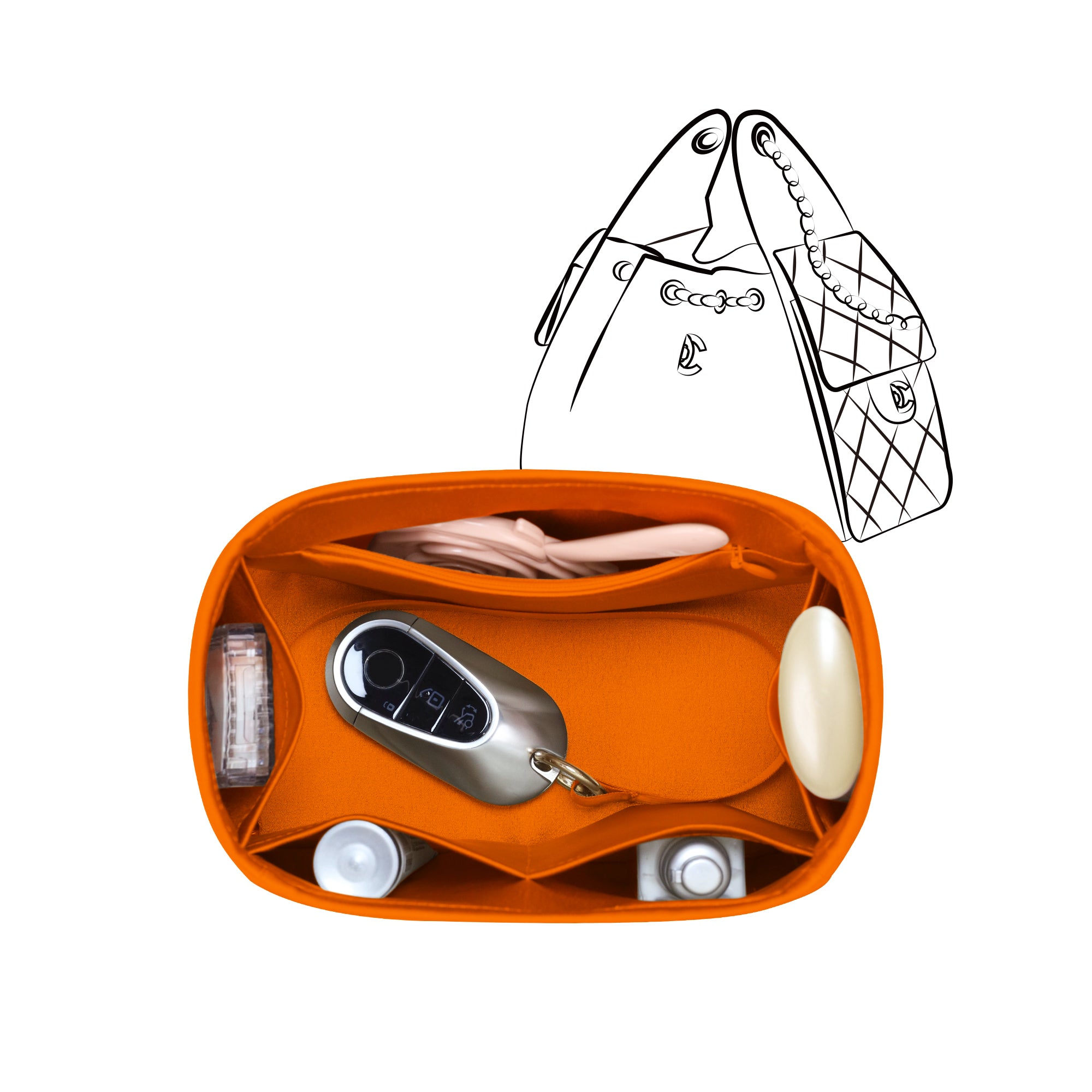 Silky Purse Insert Organizer 3 Set for Chanel 25C Hobo Bags, Silk Touch Bag Organizer, Luxury Handbag Shaper,Lightweight