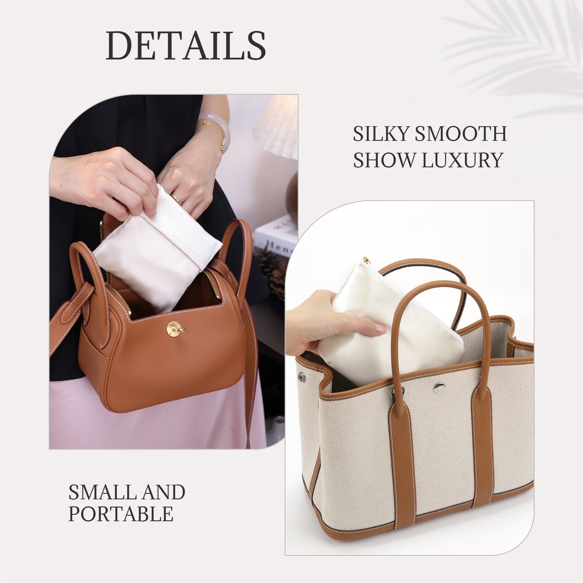 Travel Makeup Bag, silk Cosmetic Bag, Travel Toiletry Bag Organizer Cute Makeup Brushes Aesthetic Accessories Storage Bag for Women