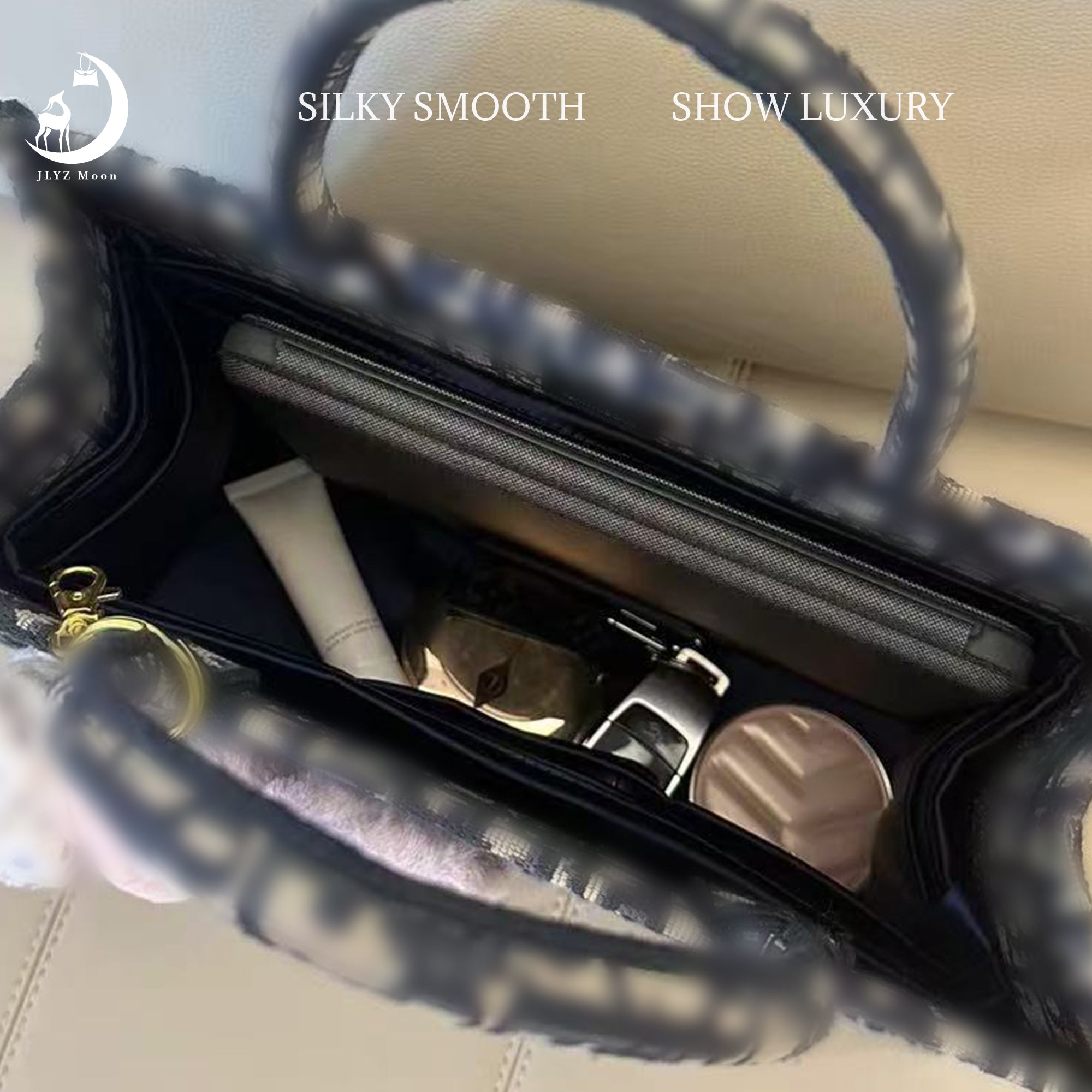 Silky Purse Insert Organizer 3 Set for Booktote Bags, Silk Touch Bag Organizer, Luxury Handbag Shaper,Lightweight