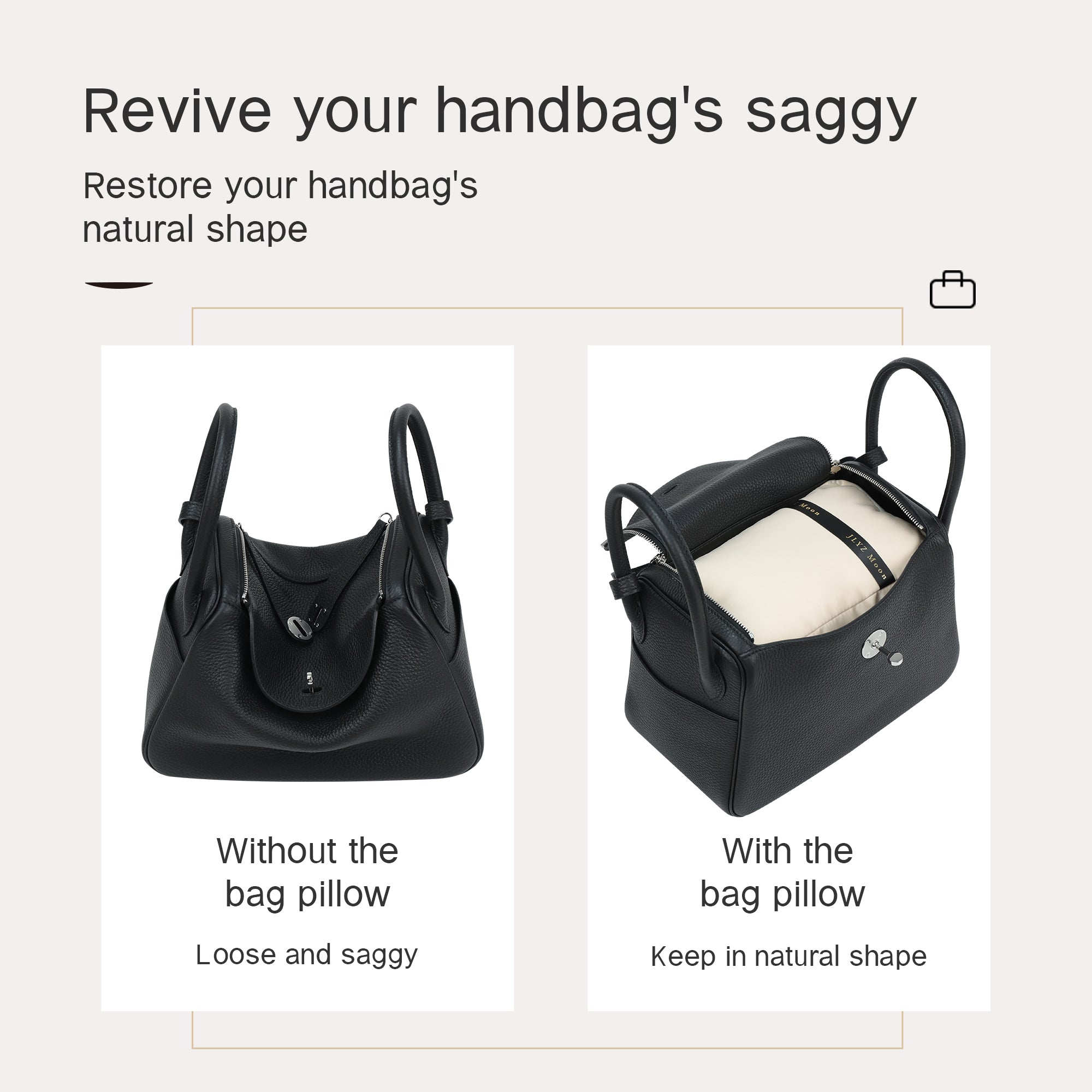 Purse Shaper for Lindy Bags, Velvet Bag Pillow Inserts Compatible with Hermes Lindy, Superior Resilience, Exclusively for Lindy Bag