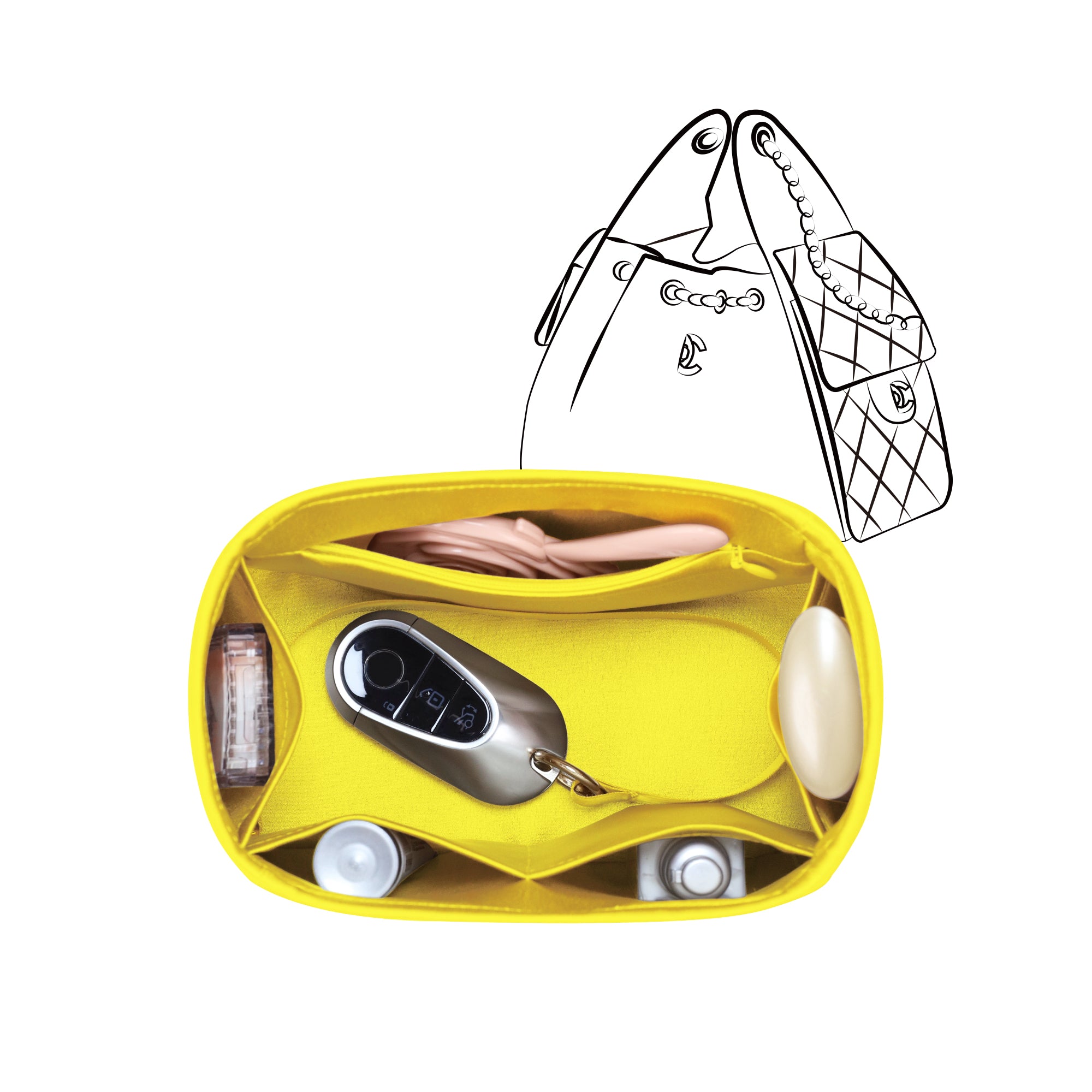 Silky Purse Insert Organizer 3 Set for Chanel 25C Hobo Bags, Silk Touch Bag Organizer, Luxury Handbag Shaper,Lightweight