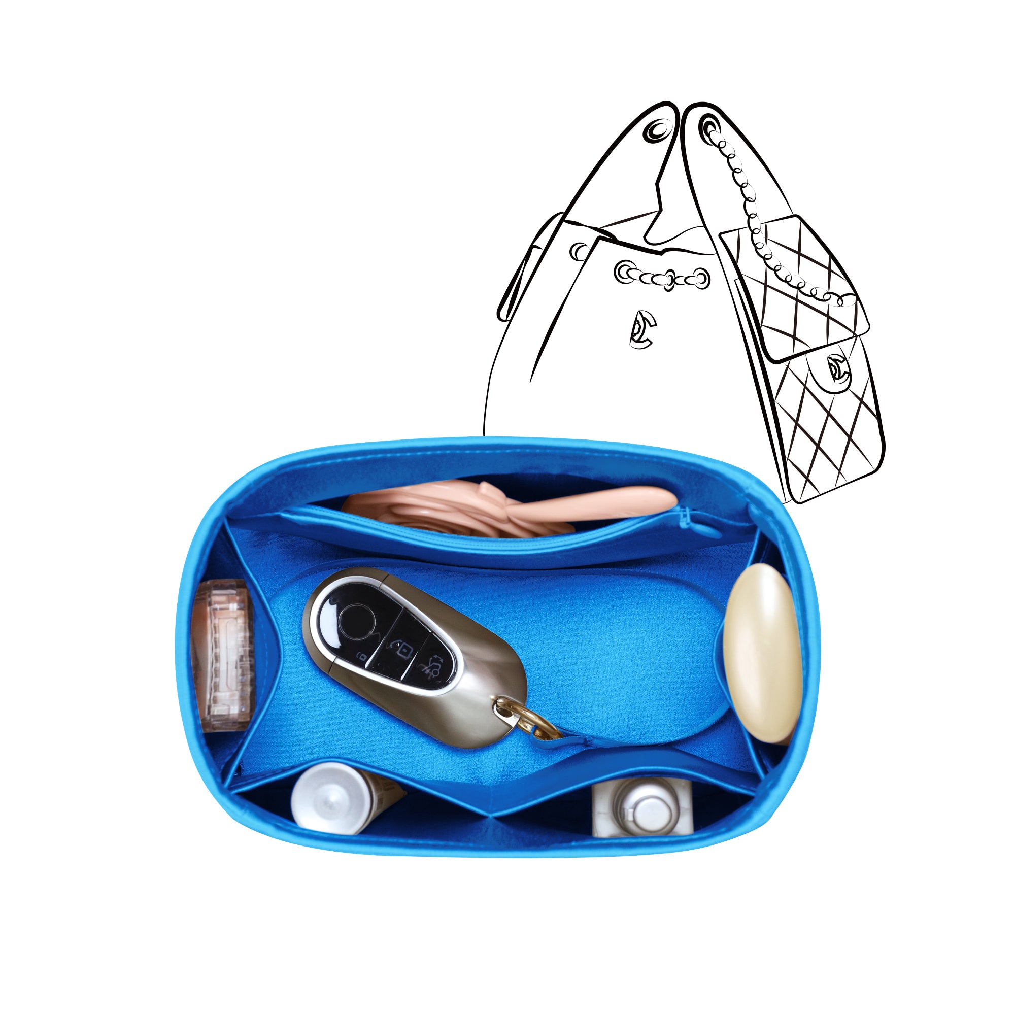 Silky Purse Insert Organizer 3 Set for Chanel 25C Hobo Bags, Silk Touch Bag Organizer, Luxury Handbag Shaper,Lightweight