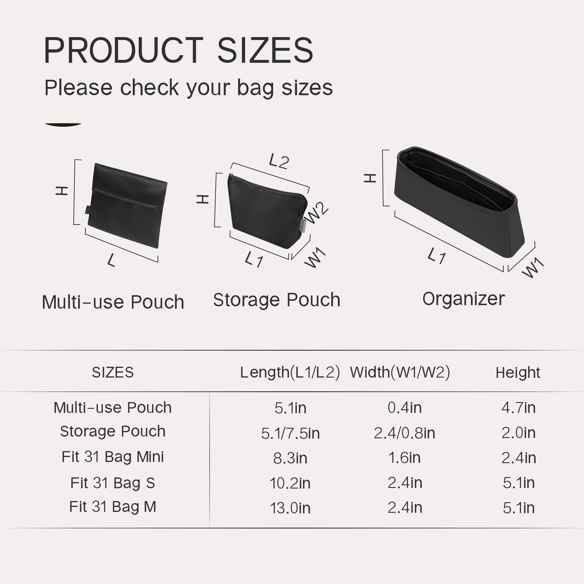 Silky Purse Insert Organizer 3 Set for Chanel 25p Hobo/22Bag/31bag/22BackpackGST/PST
