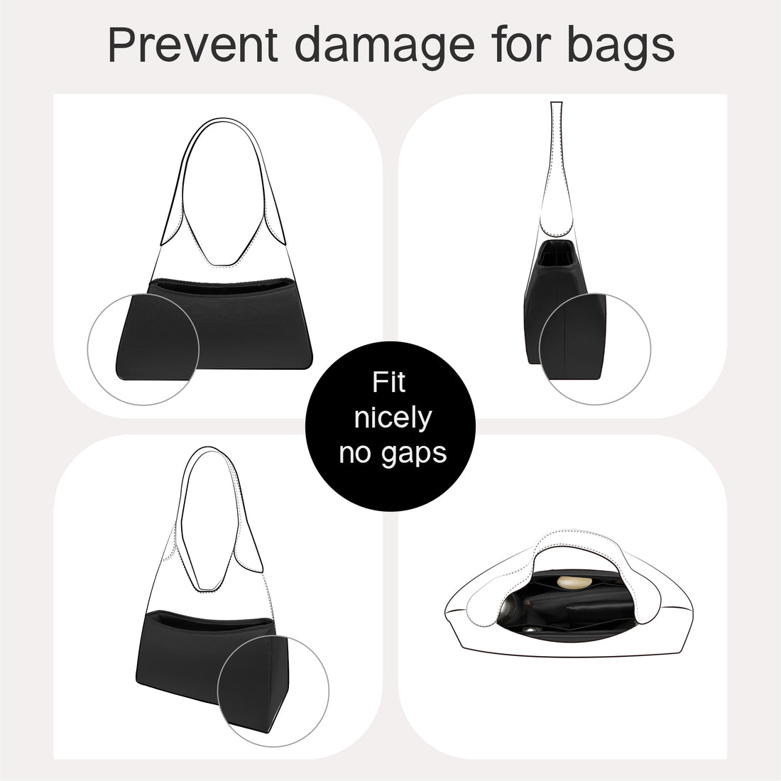 Silky Purse Insert Organizer 3 Set for Coach Brooklyn 23/28/34/39 Bags