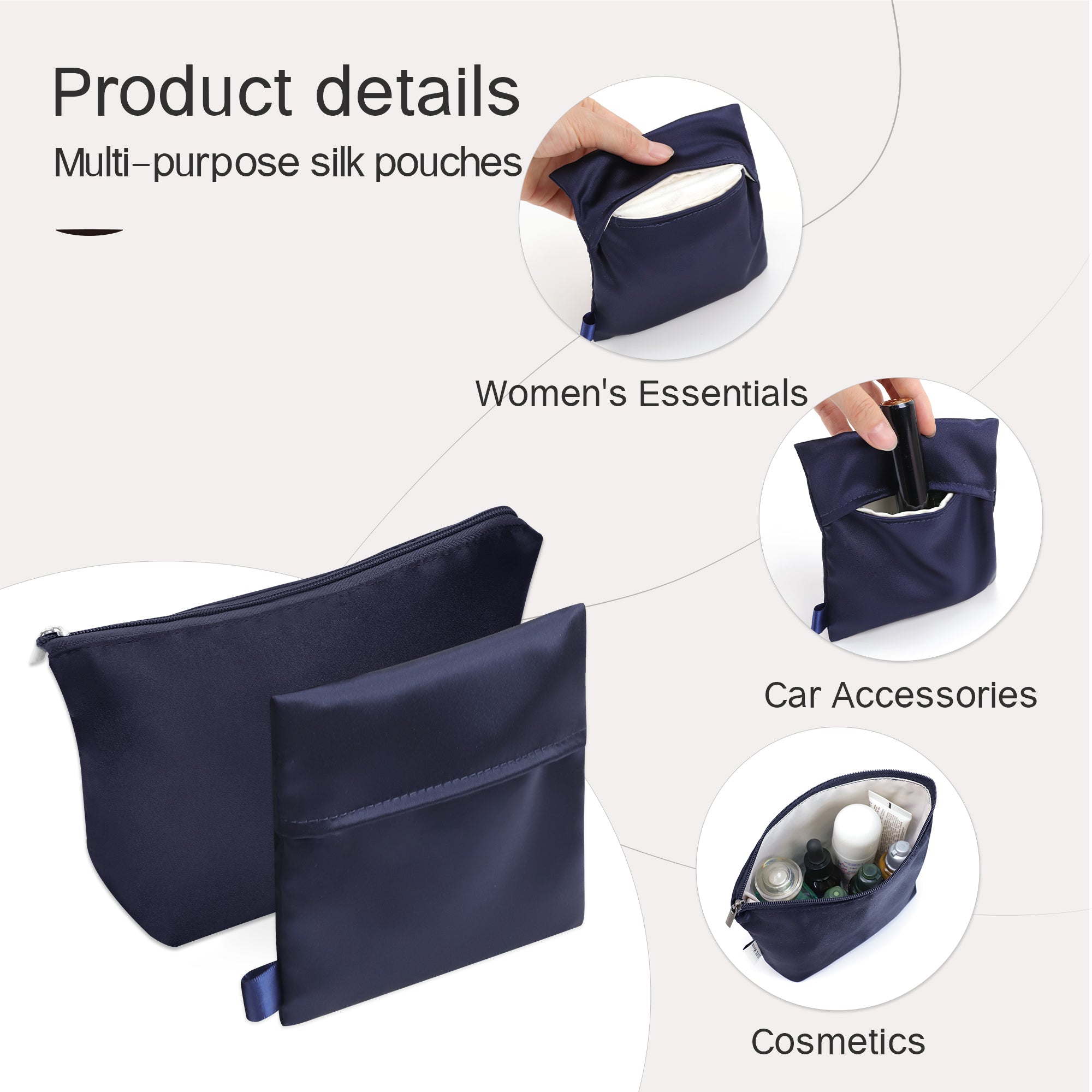 Silky Purse Insert Organizer 3 Set for Booktote Bags, Silk Touch Bag Organizer, Luxury Handbag Shaper,Lightweight